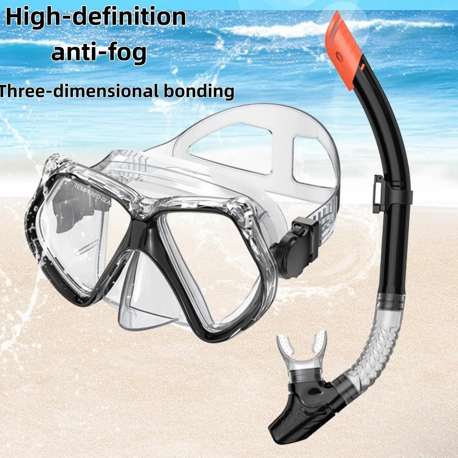 Juego de esnórquel para adultos, con gafas de buceo y tubo seco, unisex para adultos