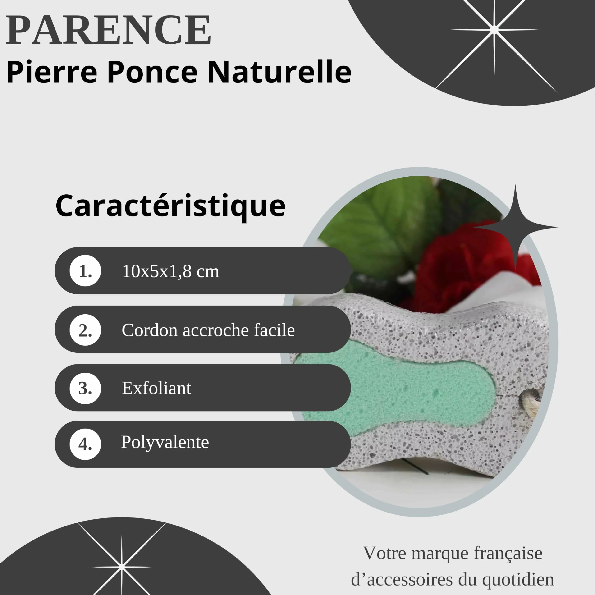 Natural Pumice Stone 10x5x1,8 cm for Pedicure Foot Treatment