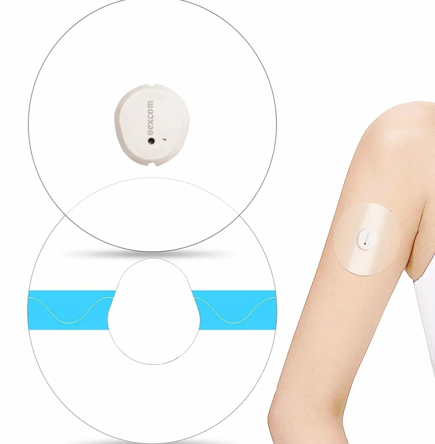 Dexcom G7 Parches Transparentes Adhesivos 10 Días Resistente al Agua