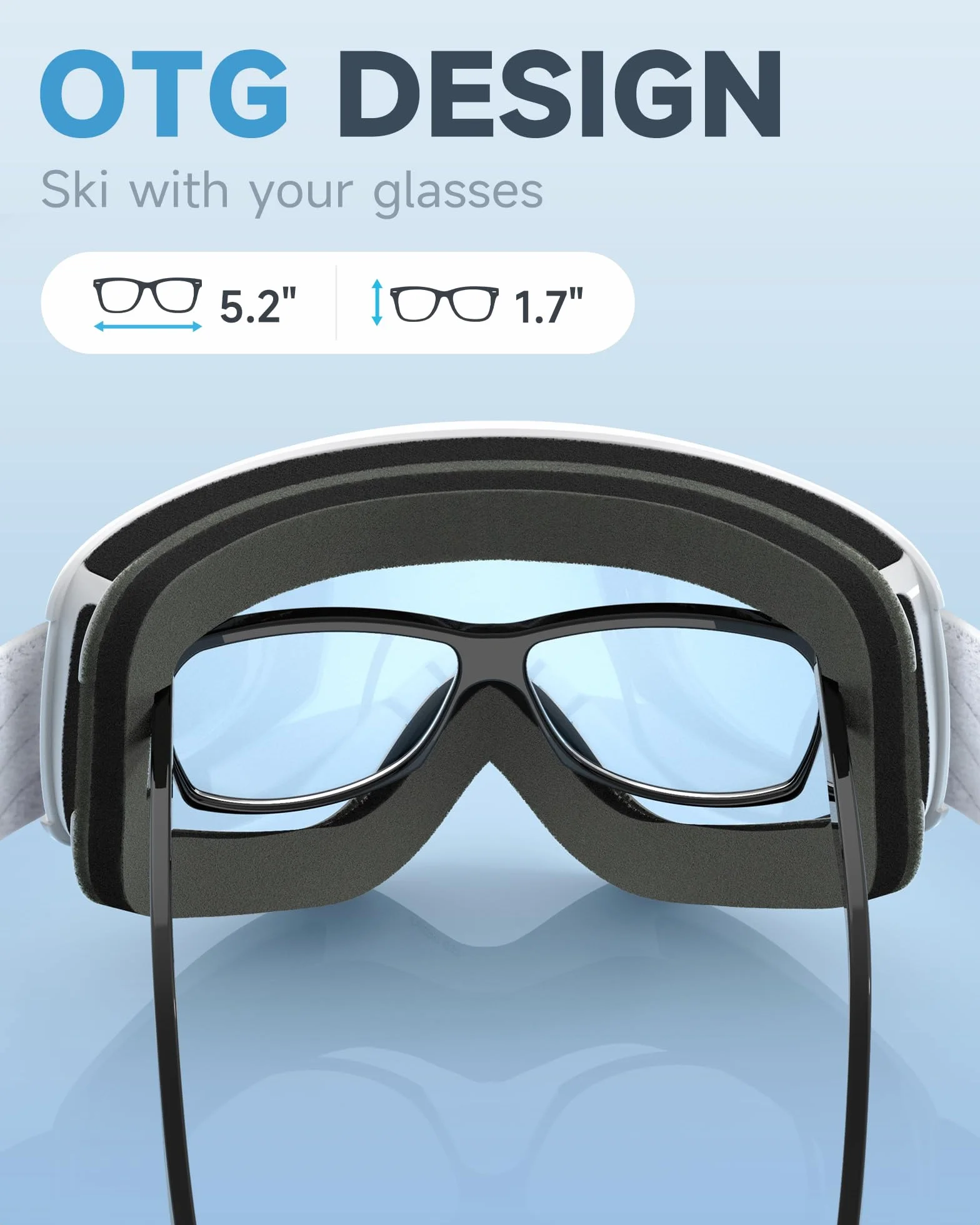Findway Gafas Esqui Niño 5-16 Años Mascara OTG Ajustable Anti-Niebla Proteccion UV Compatible Casco Esquiar Snowboard