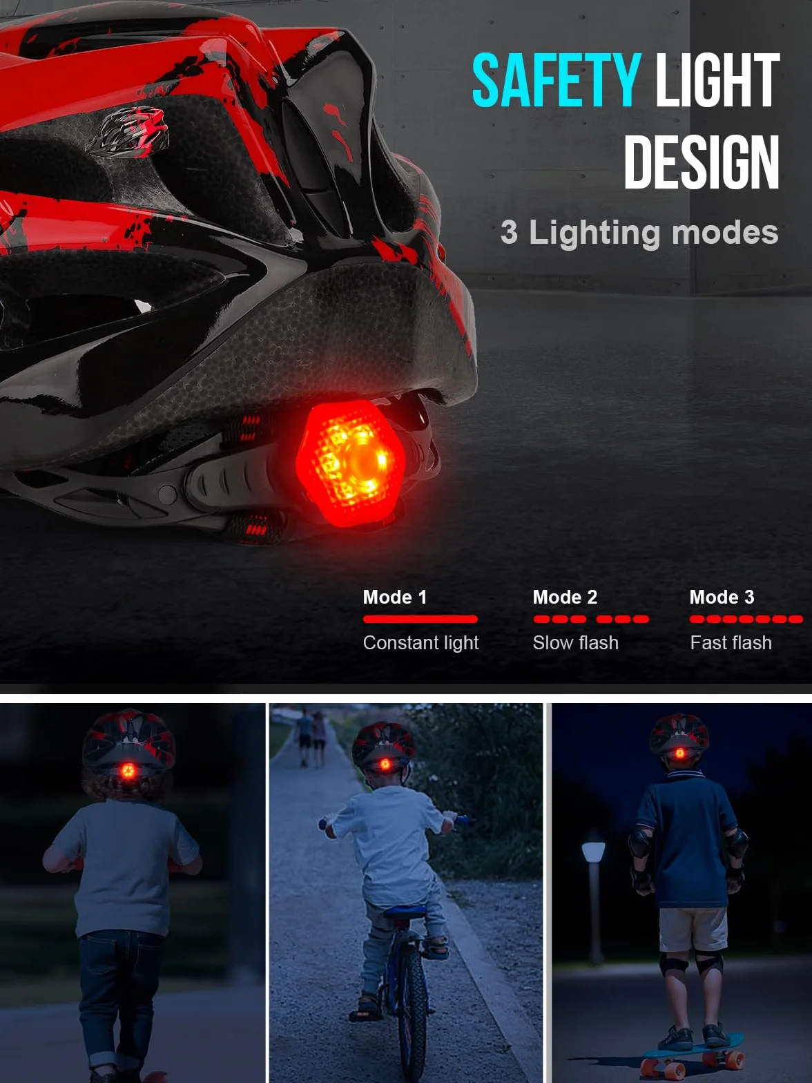 Casco de bicicleta para niños, casco RaMokey para niños y niñas
