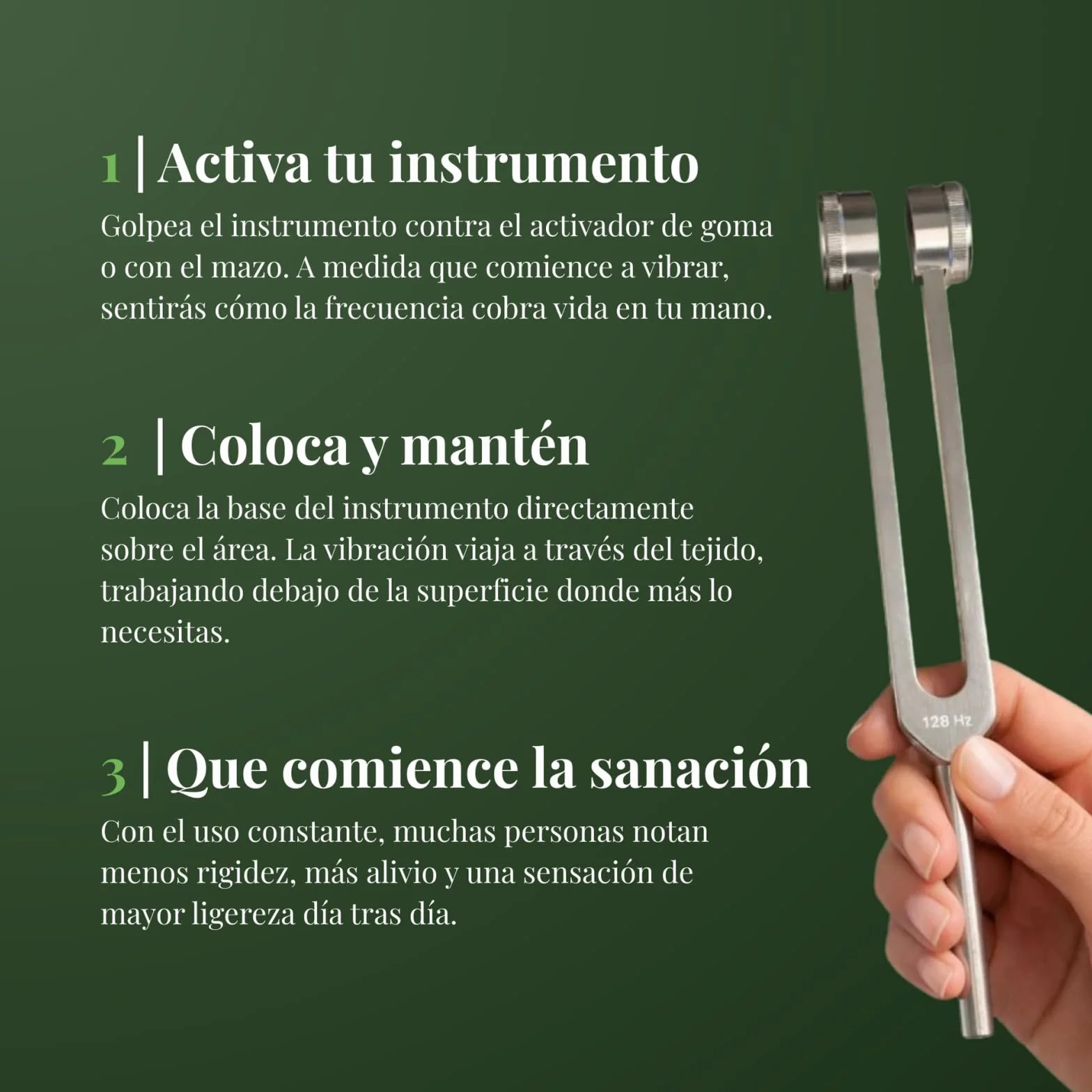 Lumyra Diapasón de Aluminio 128Hz Juego Completo con Martillo de Silicona