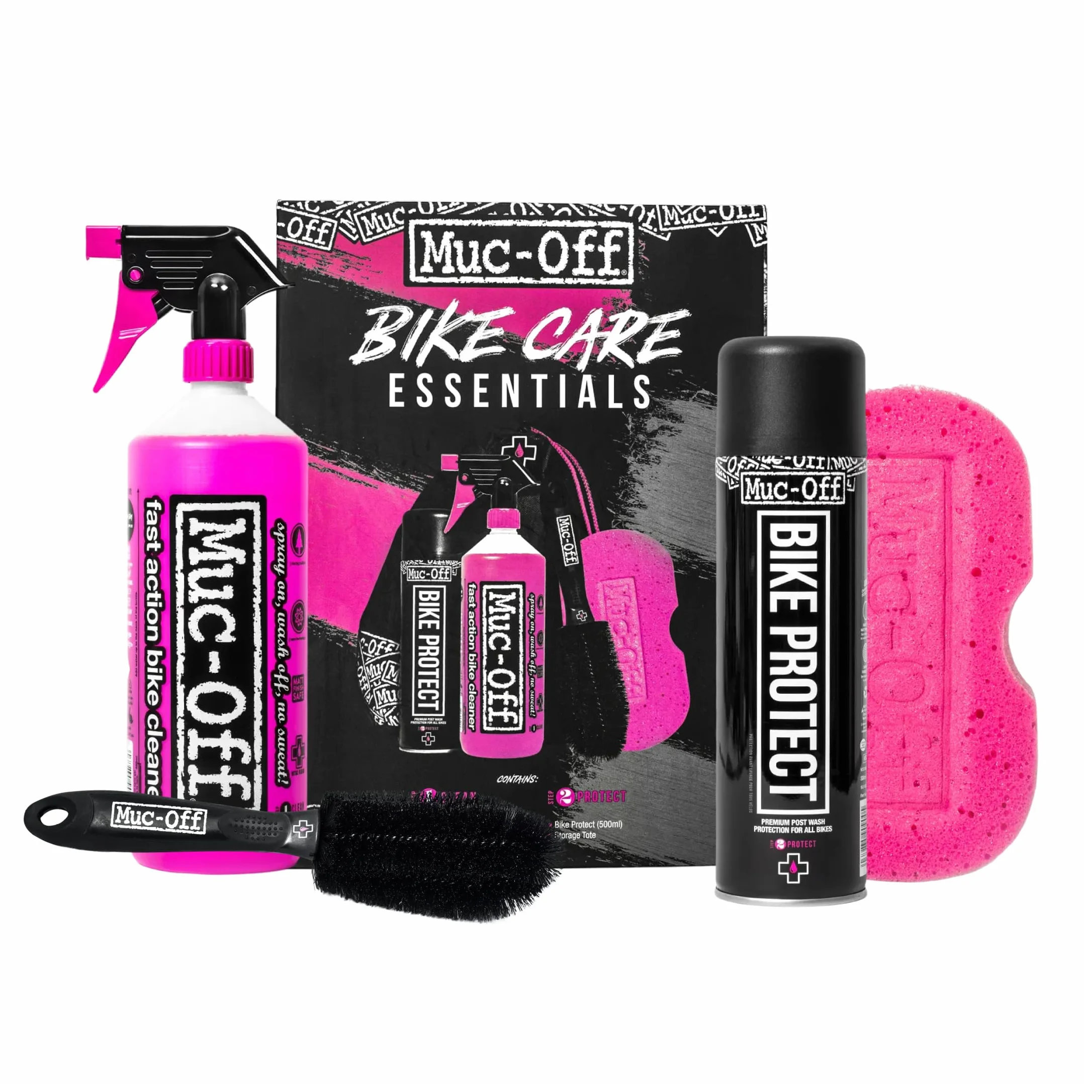 Muc-Off Kit de Limpieza de Bicicleta, Cuidados Esenciales para la Bicicleta - Productos Imprescindibles para Limpiar y Proteger tu Bici - Incluye Limpiador para Bicicletas y Protector de Muc-Off