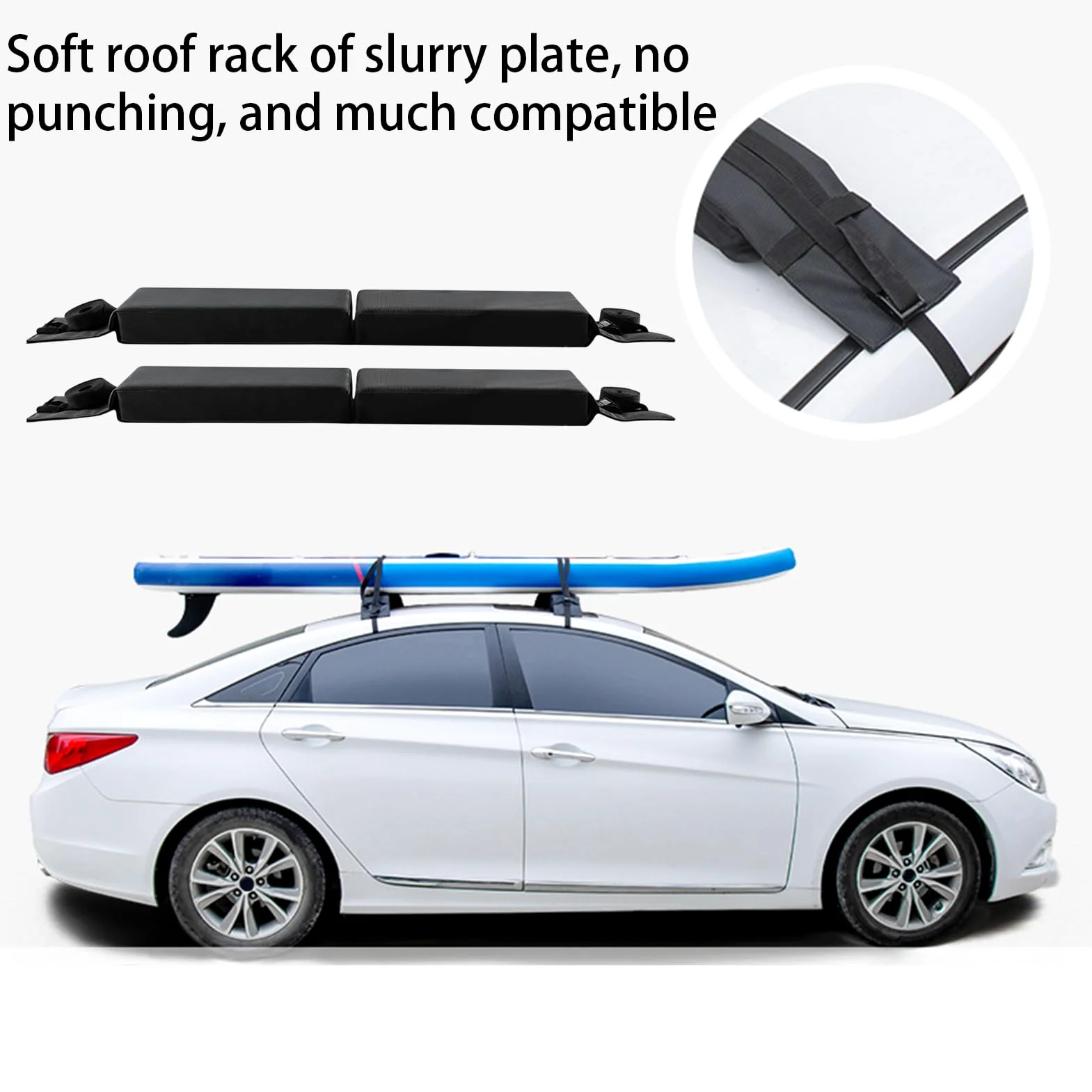 Barra de Techo para Kayak, Soporte para Kayak y Camping-Car | de organización de Techo sin perforación para Coche, sedán y Furgoneta