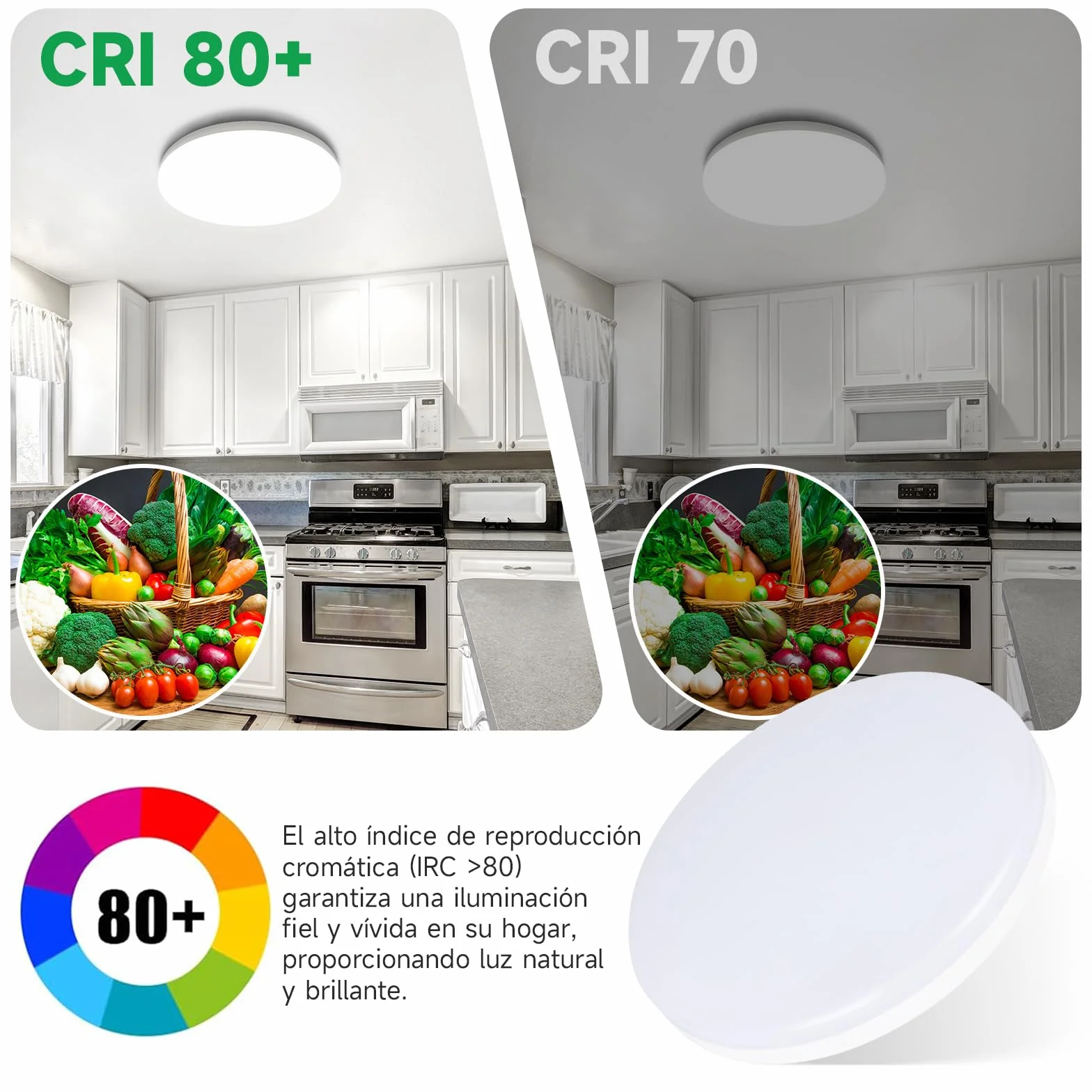 Plafoniera LED IP65 22W 3080lm 4000K Ø28cm Blanco Día