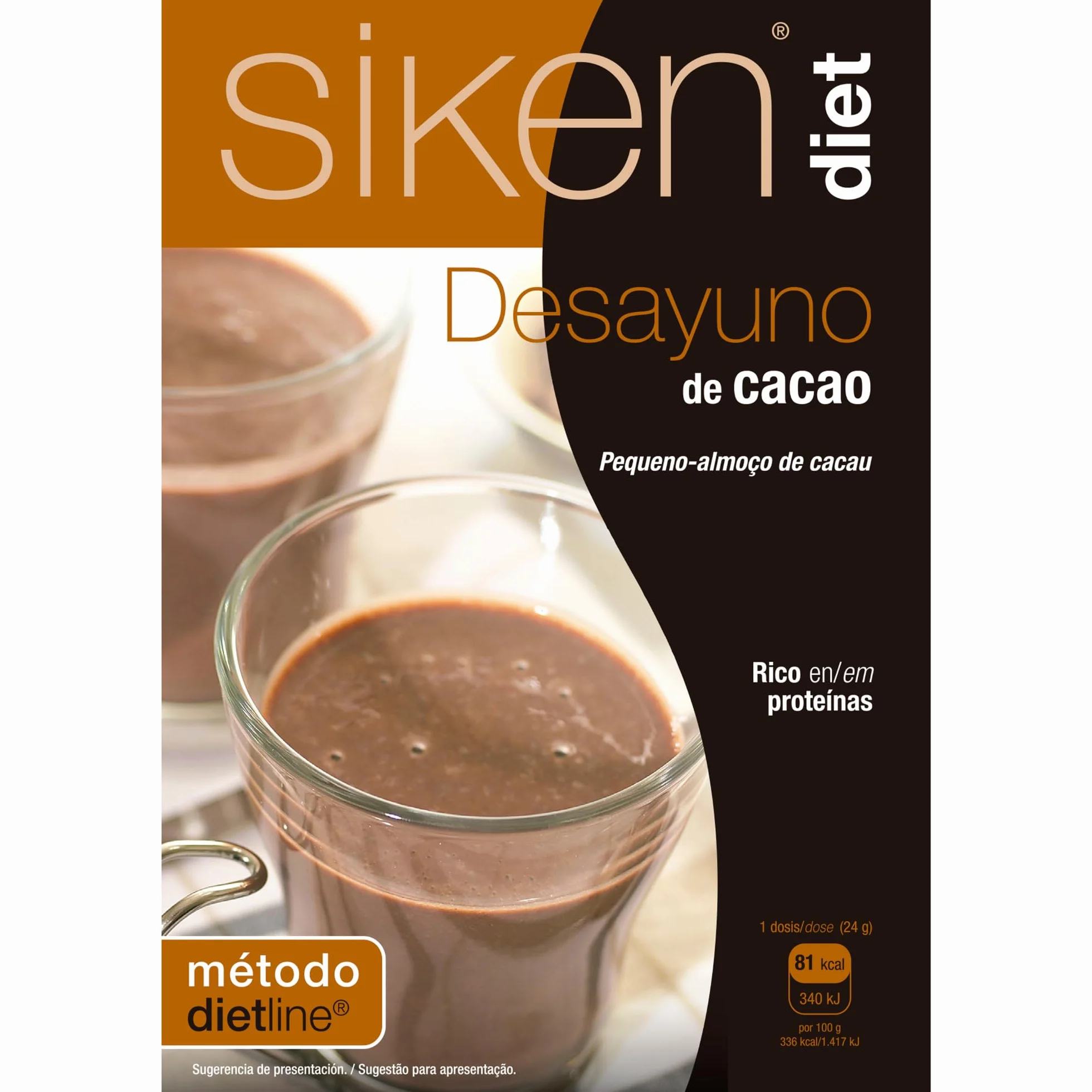 Siken Diet Desayuno de Cacao Hiperproteico e Hipocalórico 400 g