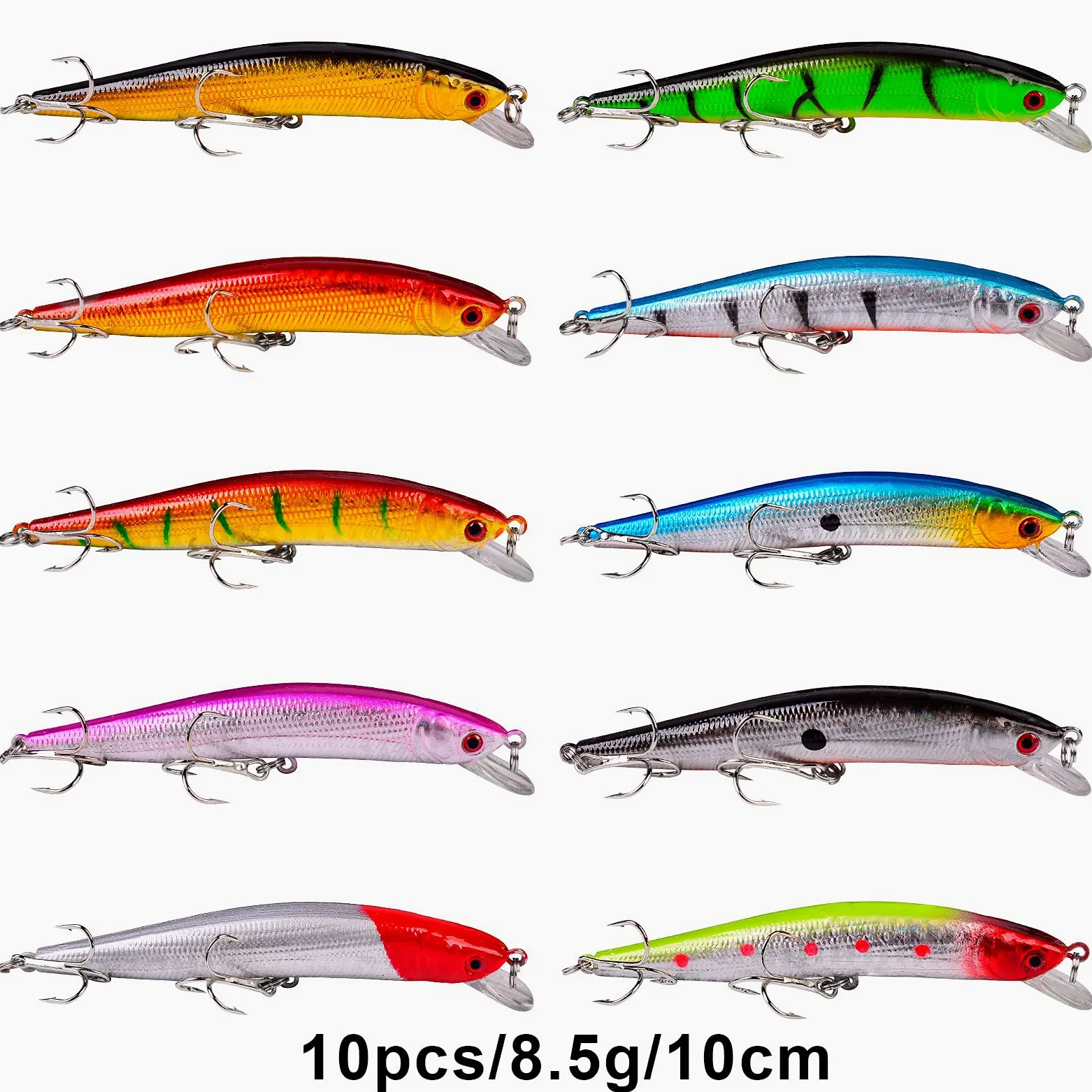 Flotante Minnow Señuelos de Pesca Set para Bass Trucha Perca Topwater Duro cebos señuelo de Siluro Crankbaits Agua Salada Barco Casting Pesca Tackle Kits 48 pcs
