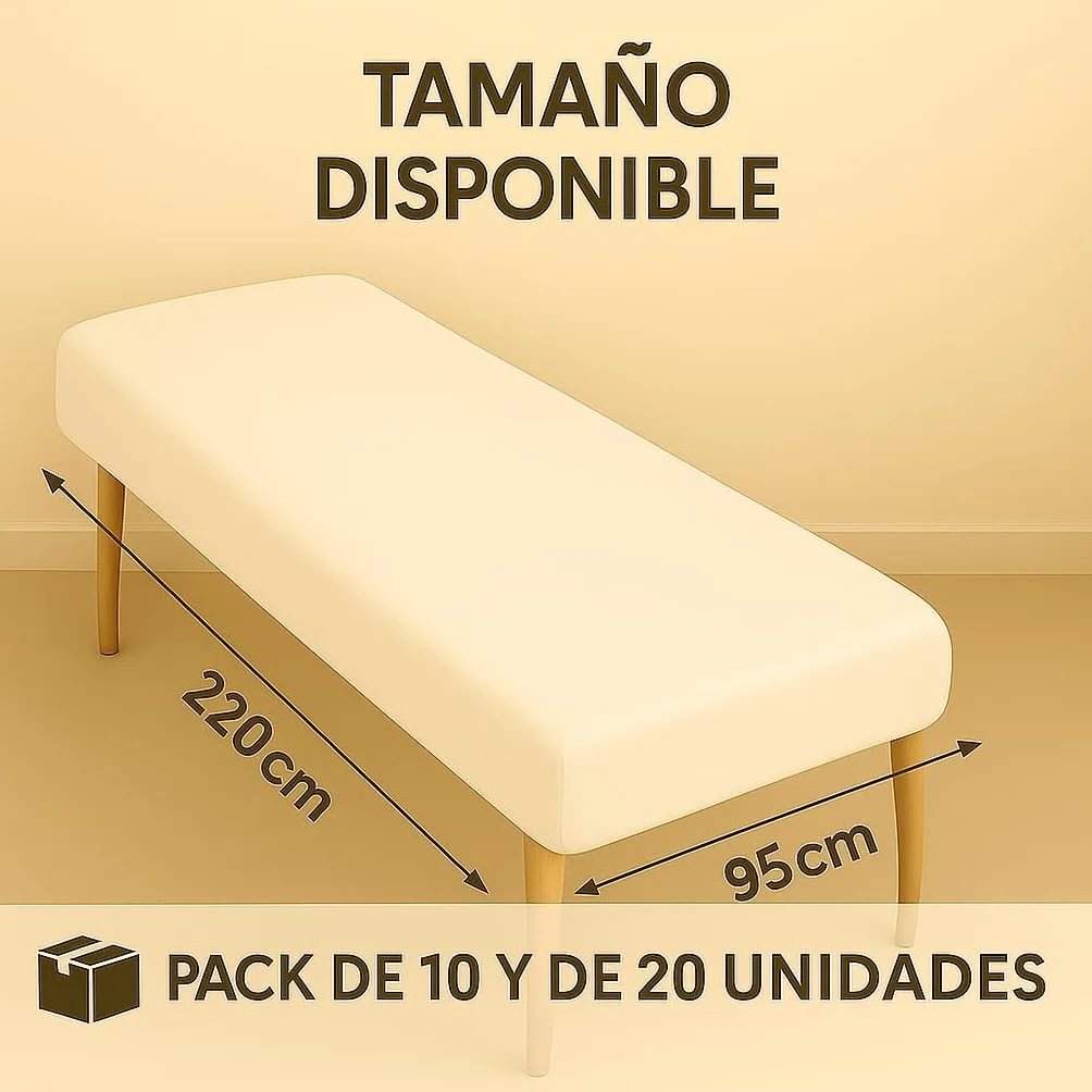 Sábanas Desechables 95x220cm 20u Camilla Masaje Plegable Blancas