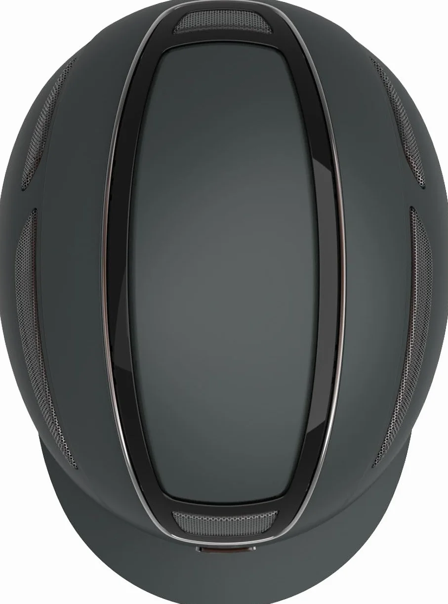 Covalliero Casco de equitación Elite, para mujer, ventilación óptima, correa de piel sintética, forro interior extraíble, carcasa dura ABS, negro, L/59-61 cm