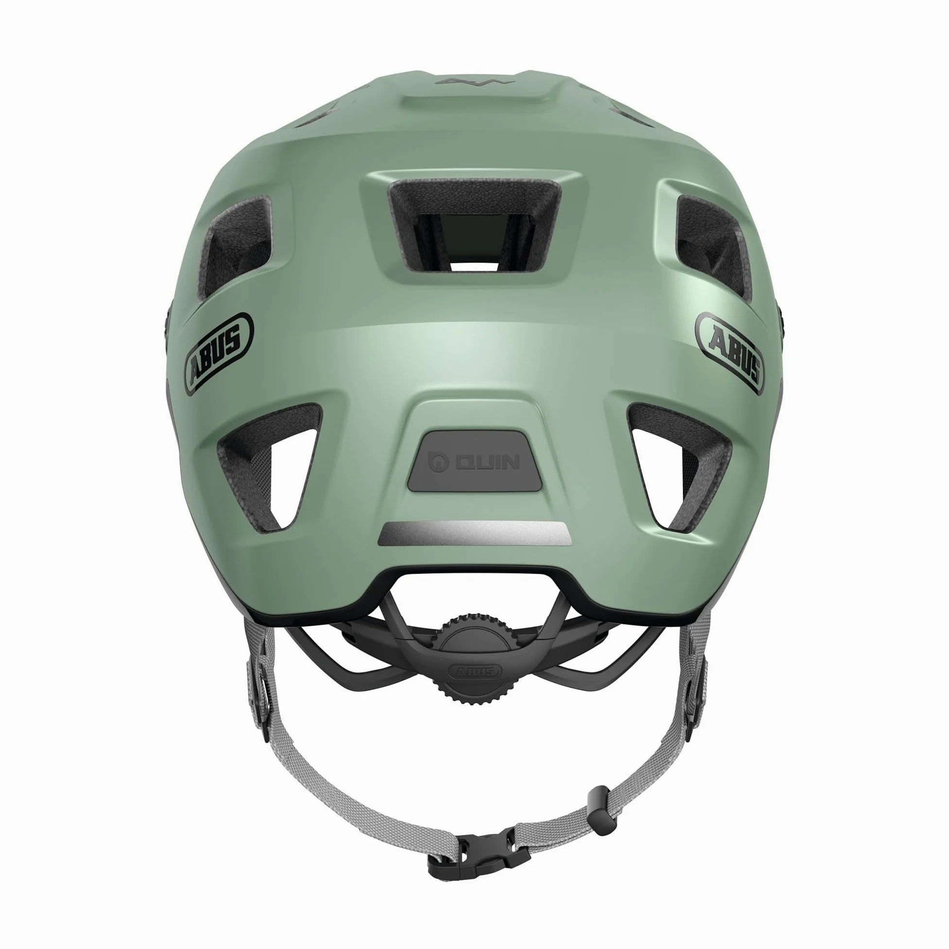 ABUS Casco MTB MoDrop para Bicicleta de Montaña, Verde, M | Tecnología In-Mold, sistema de ajuste, soporte para gafas, abertura para coleta