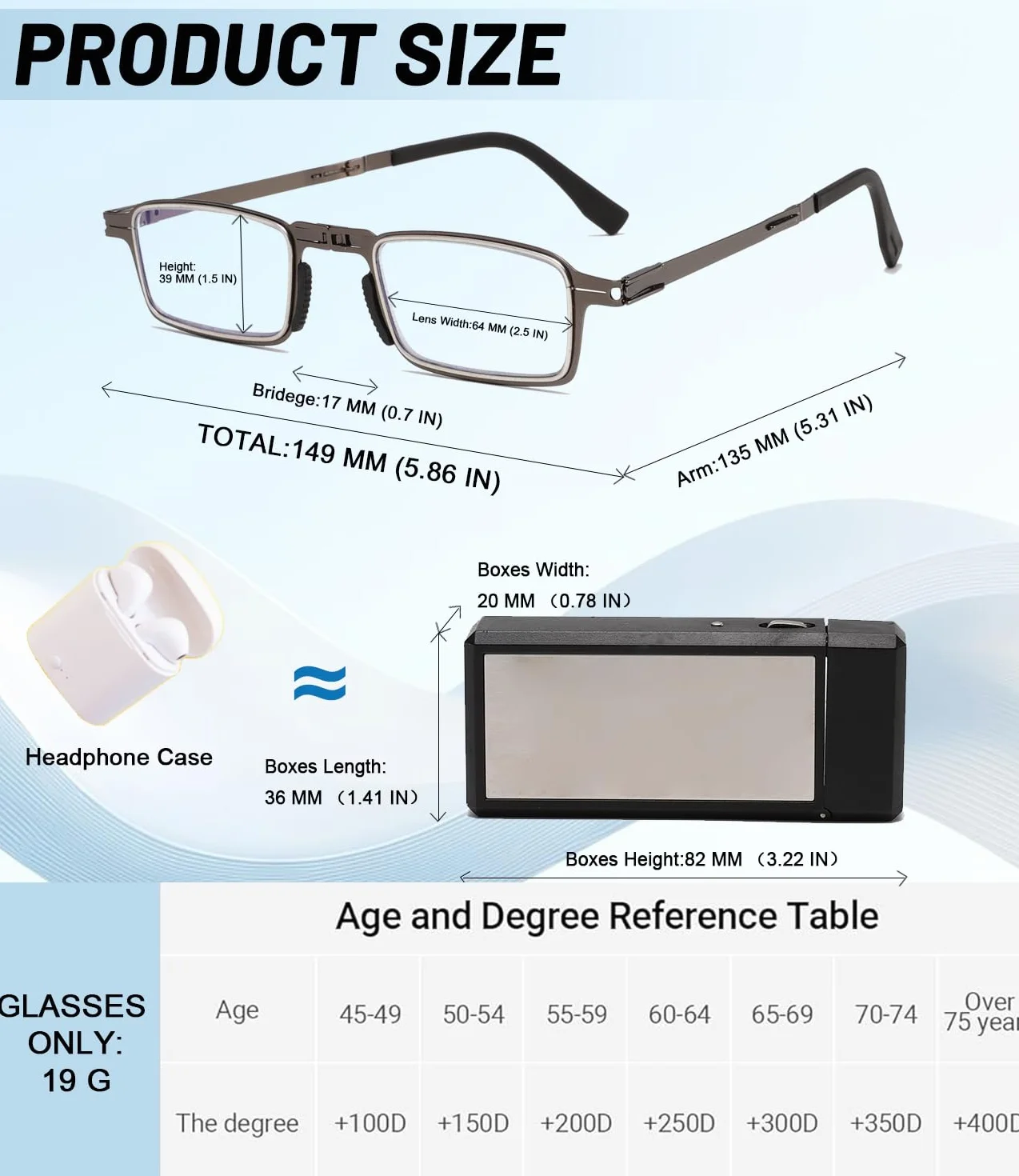 Hubeye Gafas de lectura plegables de metal con bisagras de resorte anti luz azul