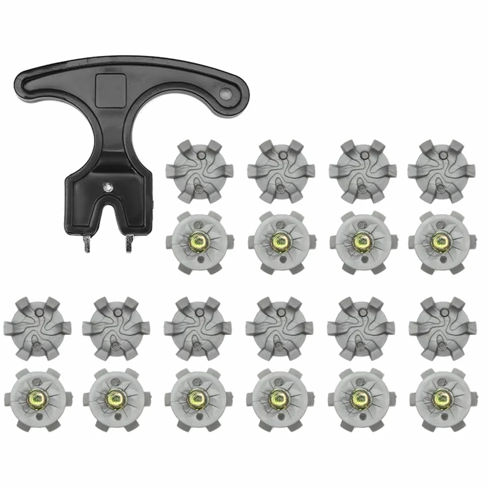 Clavos para Zapatos de Golf de 20 Piezas con Llave, Herramienta para Quitar Picos de Repuesto para la mayoría de los Zapatos de Golf