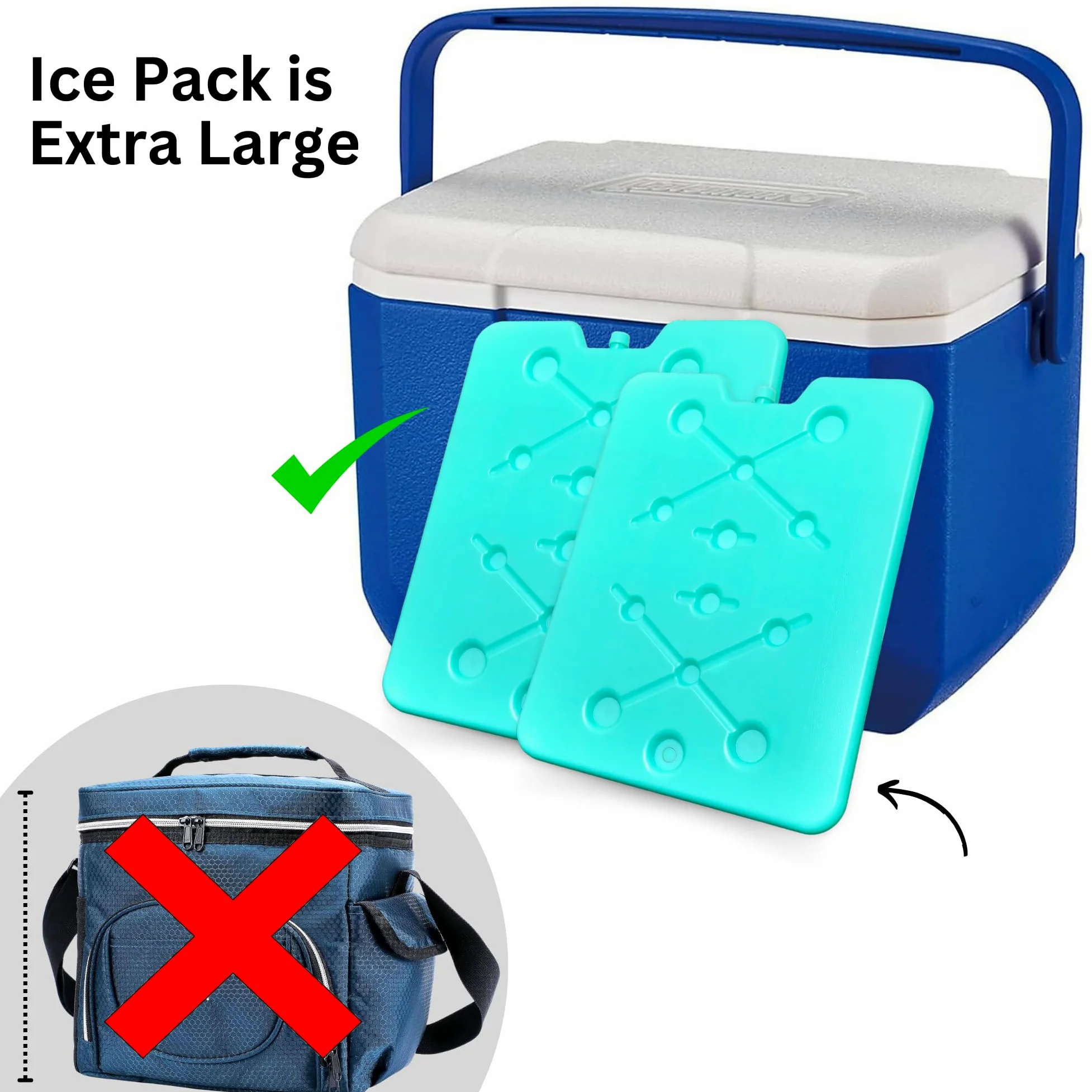 GURIN Bolsas de hielo reutilizables para lonchera, hieleras, bolsas o mochilas, frías hasta 8-12 horas de larga duración para camping, picnic, actividades al aire libre, entrega de alimentos