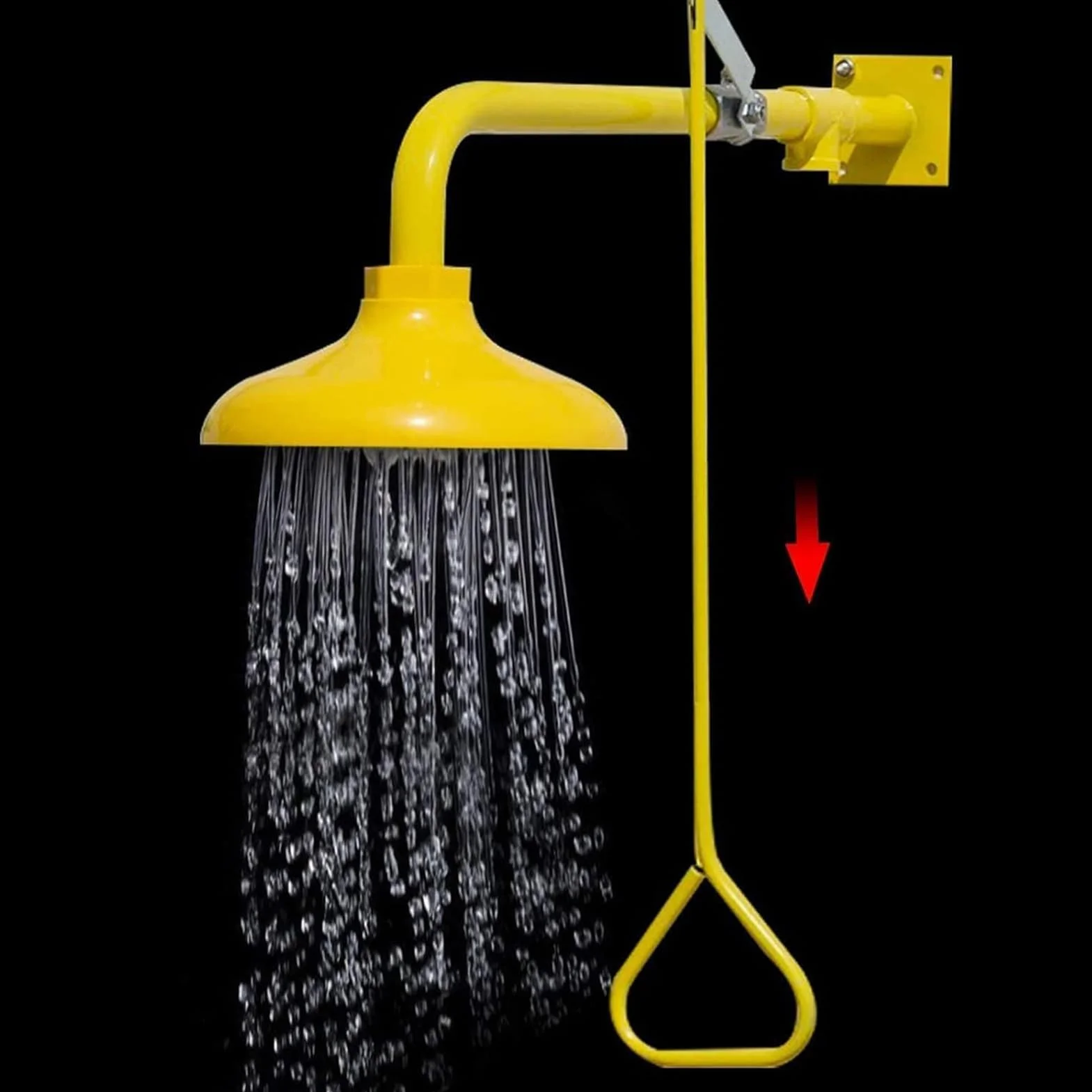 Ducha de Emergencia, Ducha de Seguridad, lavaojos de Emergencia, Cabezal de Ducha de Acero Inoxidable con Revestimiento ABS, diámetro de 32 cm