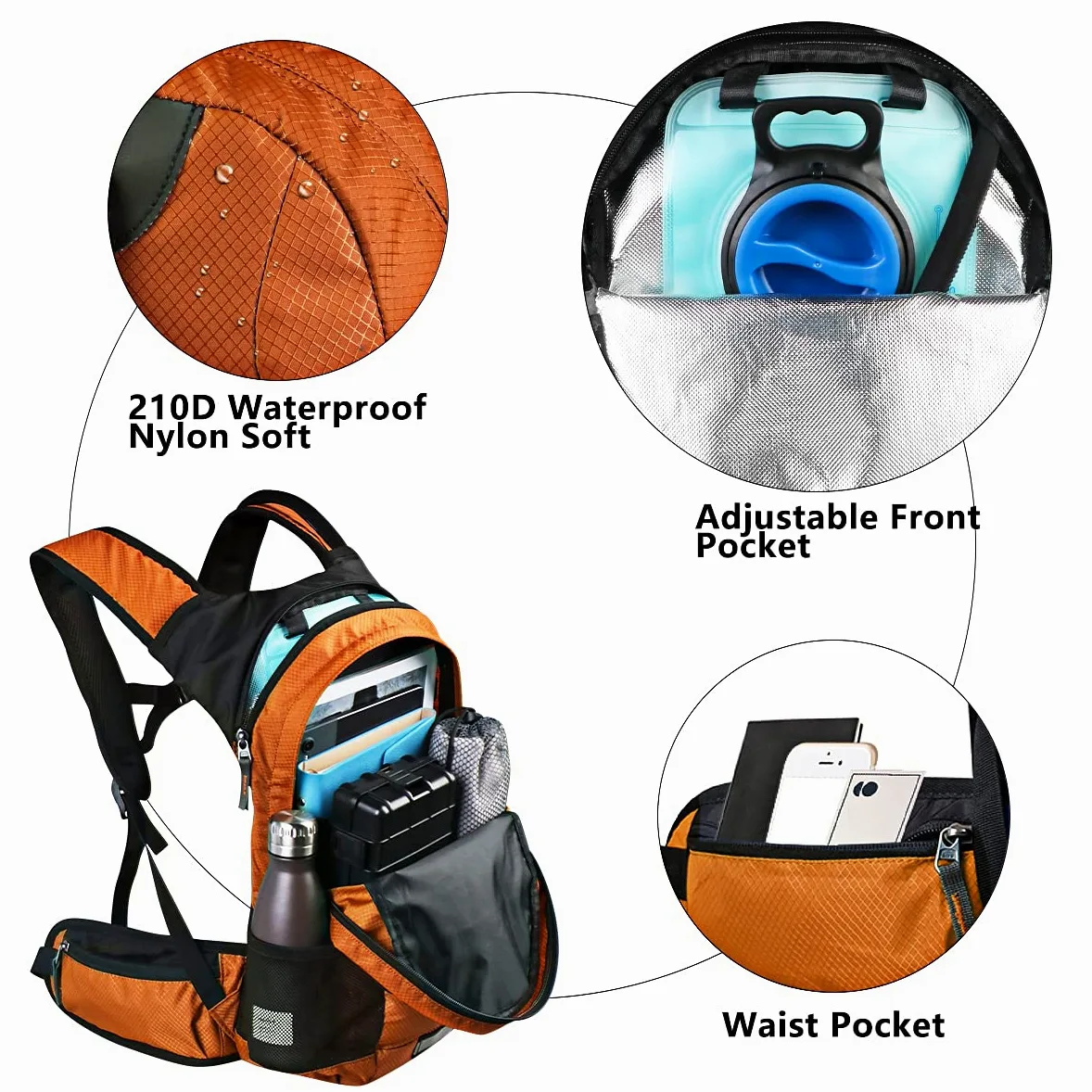 20L Mochila de Hidratación, Mochila con Bolsa de Agua 2L, Mochilas Trail Running para Correr, Ciclismo, Camping, Bicicleta Senderismo, Mochila con Sistema de Hidratación para hombresy Mujeres