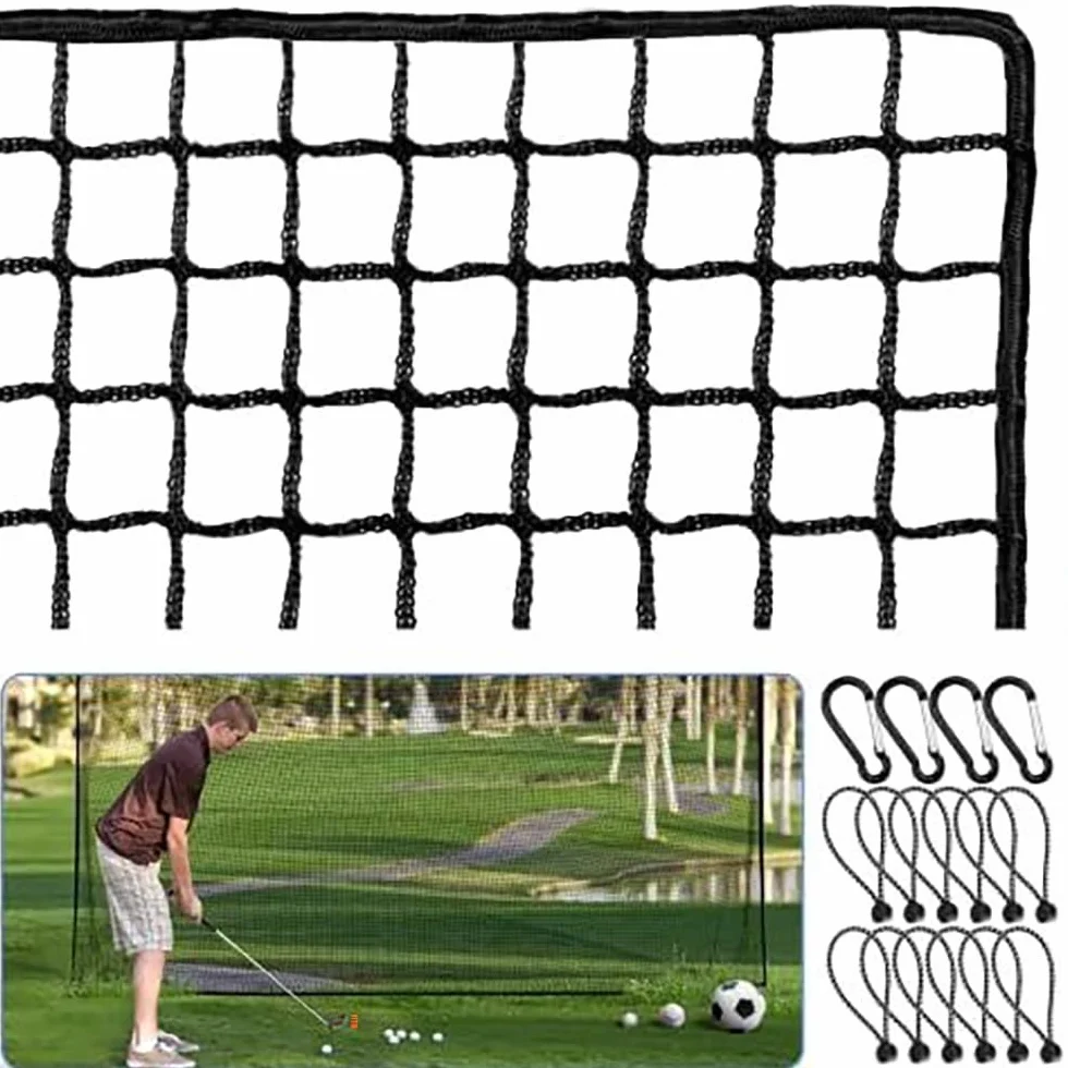 NEWFUN Red de Golf 3x3M Poliéster Negro Portátil Entrenamiento Jardín Interior Exterior