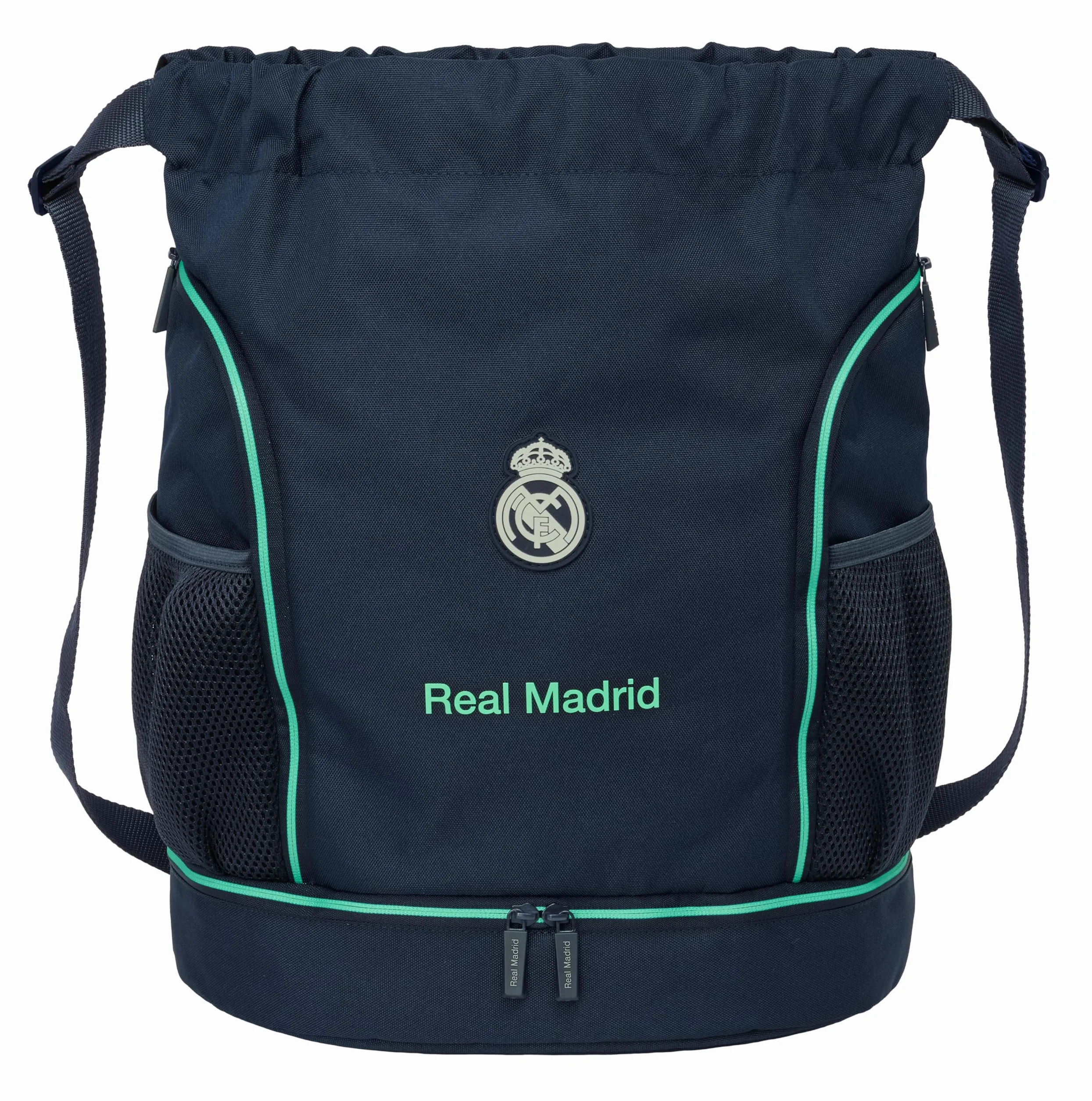 REAL MADRID 2ª EQUIPACIÓN 25/26 - Mochila Saco, Mochila, Ideal para Niños de Diferentes Edades, Cómoda y Versátil, Calidad y Resistencia, 34x15x43 cm