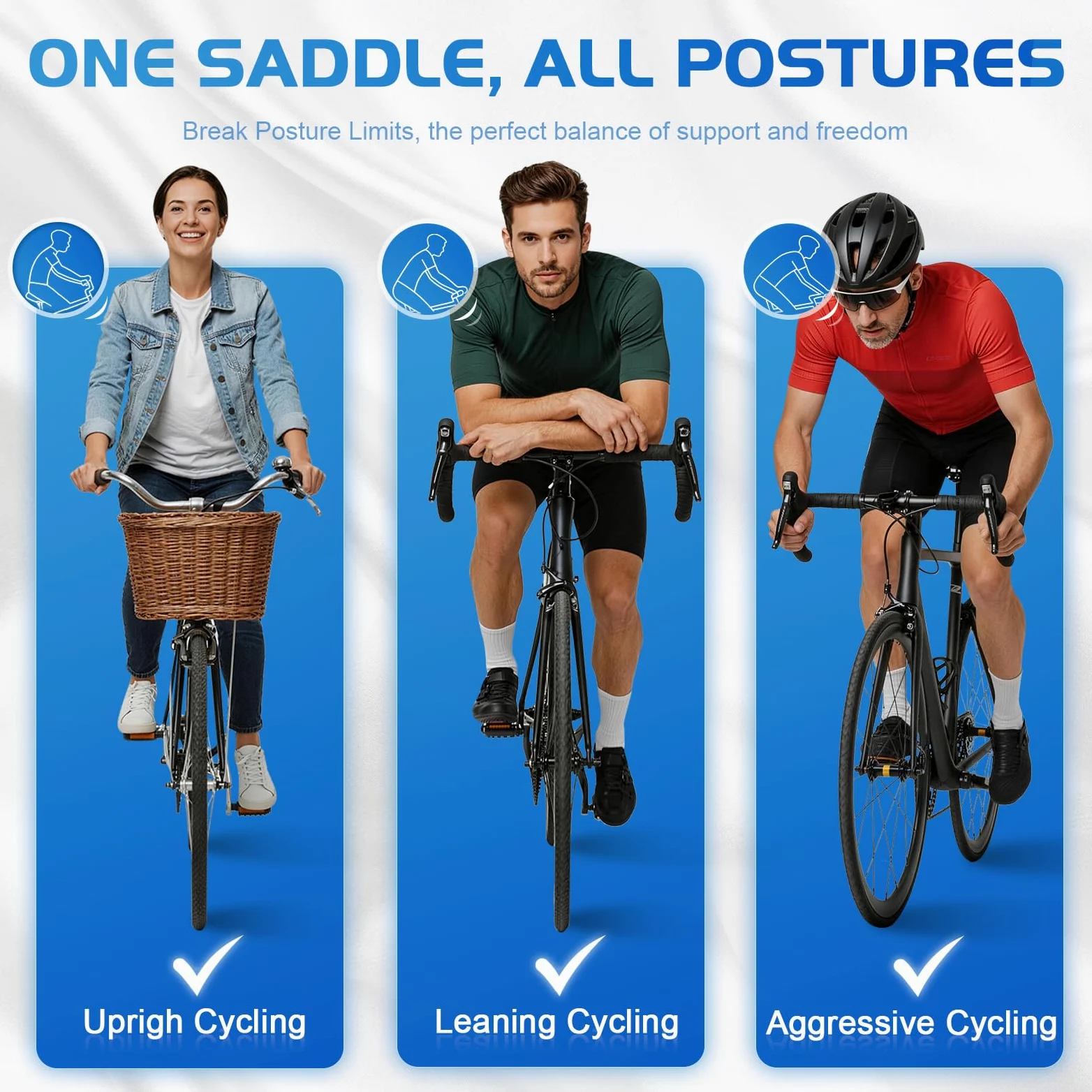 Asiento de bicicleta, asiento de bicicleta para mujeres y hombres, extra cómodo, ancho, asiento cómodo de gran tamaño para bicicletas Peloton, apto para bicicletas estáticas, bicicletas eléctricas
