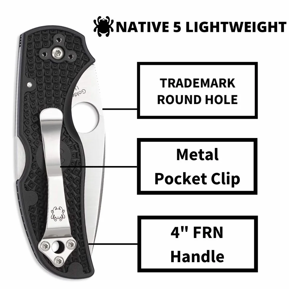 Spyderco C41PBK5 Cuchillo tascabile, Unisex - Adulto, Negro, un tamaño