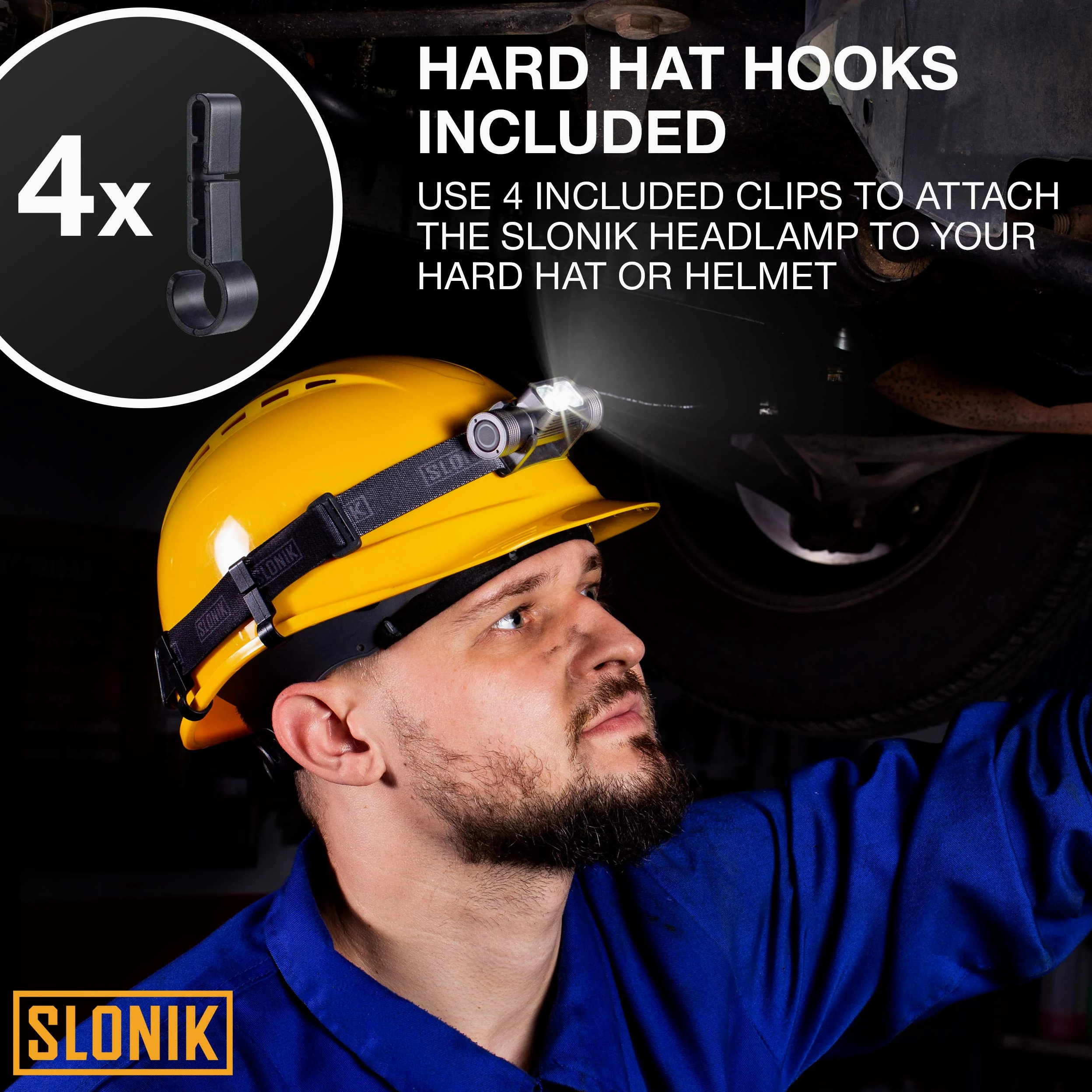 SLONIK Linterna frontal recargable para adultos, 1000 lúmenes, brillante, linterna LED de haz de 60 pies, ligera, resistente, IPX4, luz impermeable para casco, equipo de camping, luces delanteras para