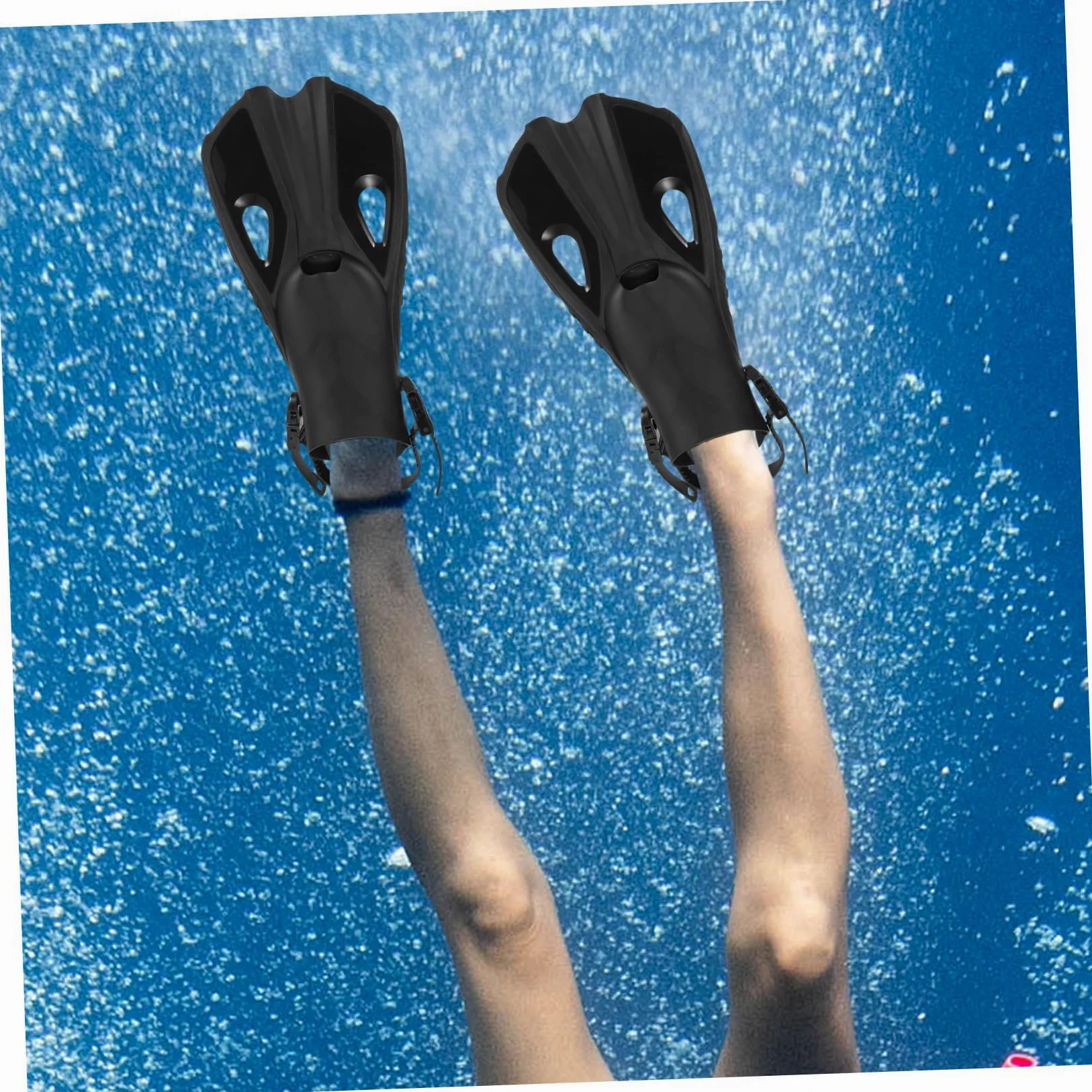 Happyyami Aletas para Nadar Aletas de Natacion para Hombre Aletas Cortas tamaño Viaje Aletas Aletas natación Nadadores Aleta de Buceo Aletas de Snorkel para Adultos Caucho Blue