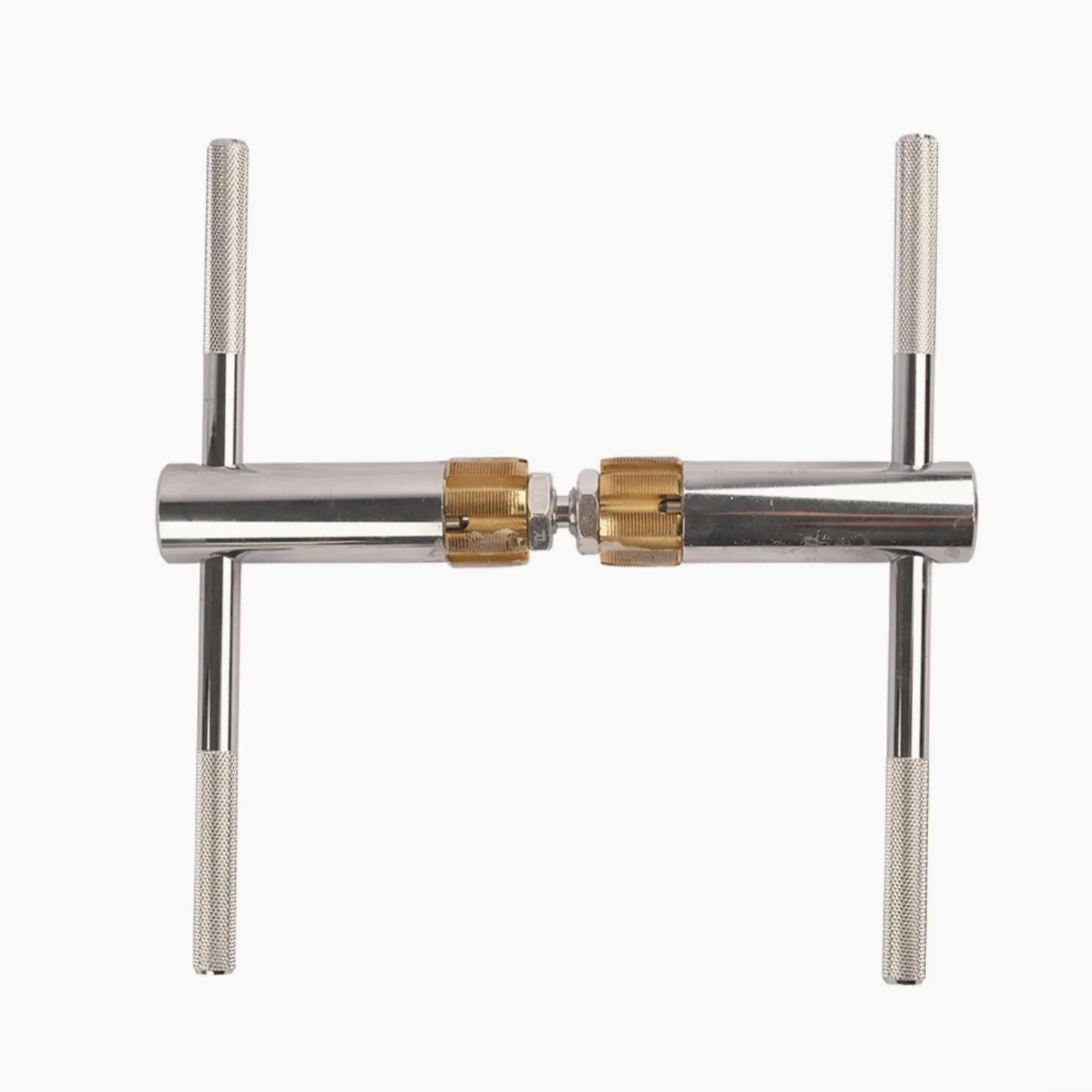 1 Unidades Bicicleta Pedalier Rosca Rosca Herramienta con Machos Reemplazables para Fresado e Inspección, Mango Antideslizante, Acero Inoxidable, Plata+Oro para Reparación de Ciclismo