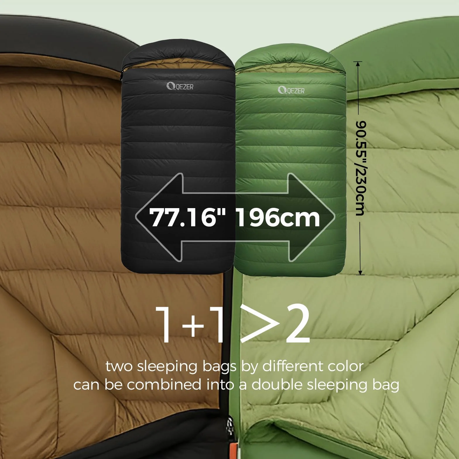 Saco de dormir XL con relleno de 600 grados para adultos, ultraligero, ideal para mochileros, camping, senderismo