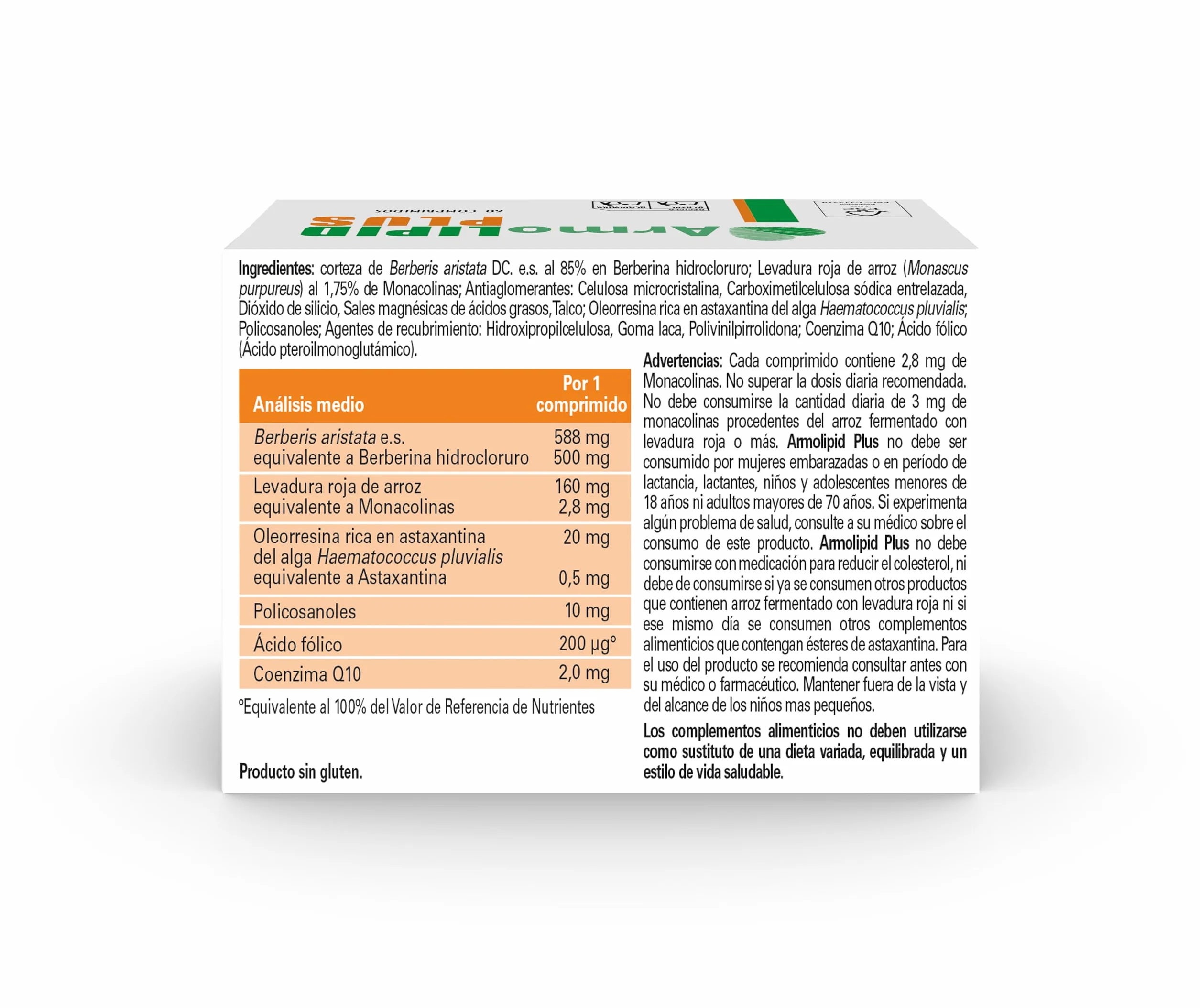 ArmoLIPID PLUS Complemento Alimenticio Control Colesterol Triglicéridos 60 Comprimidos
