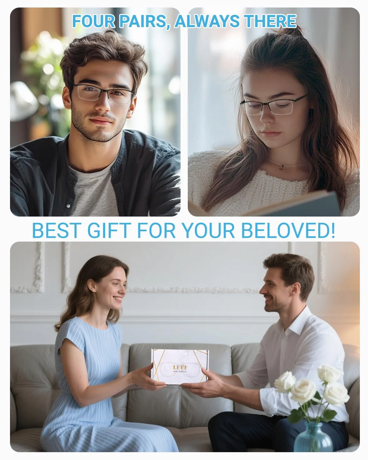 LUFF Gafas de lectura ultraligeras portátiles