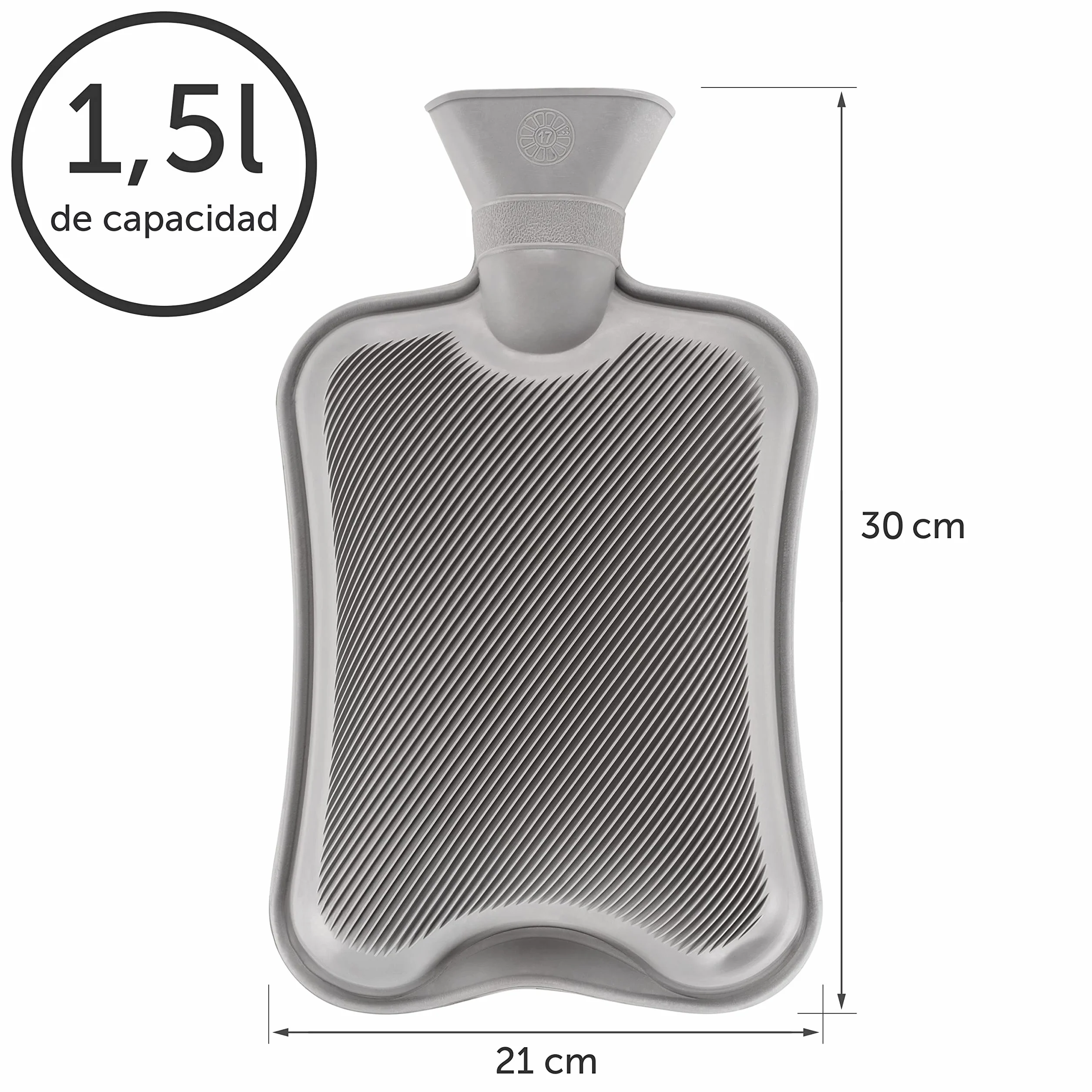Blumtal Bolsa de agua caliente 1.5 L con tapa blanda - Botella de cama Rojo