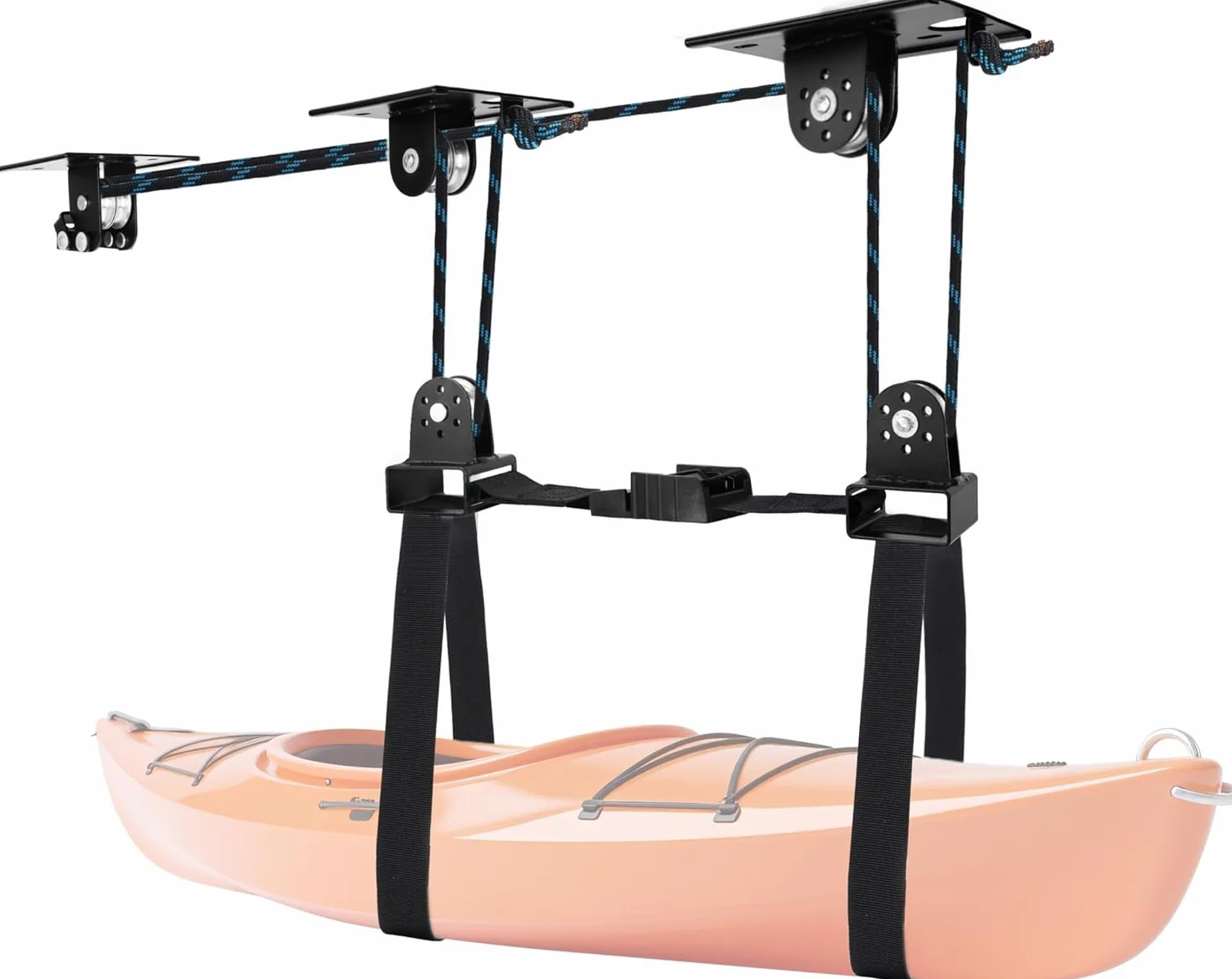 Hikeen Sistema de Polea Superior para Kayak, Capacidad 68KG, Elevador de Almacenamiento en Garaje