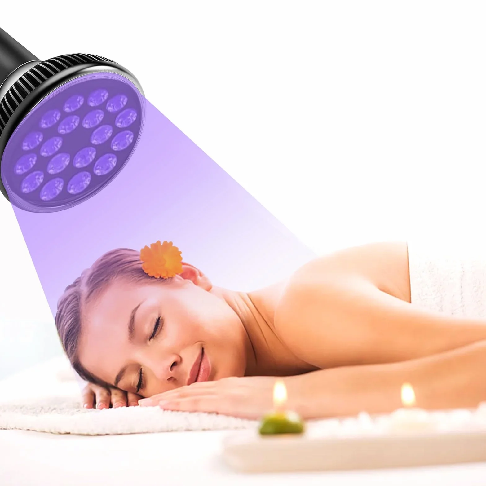 Lámpara de bronceado UV 54W E27 180° Giratoria 18 LEDs con Máscara Ocular