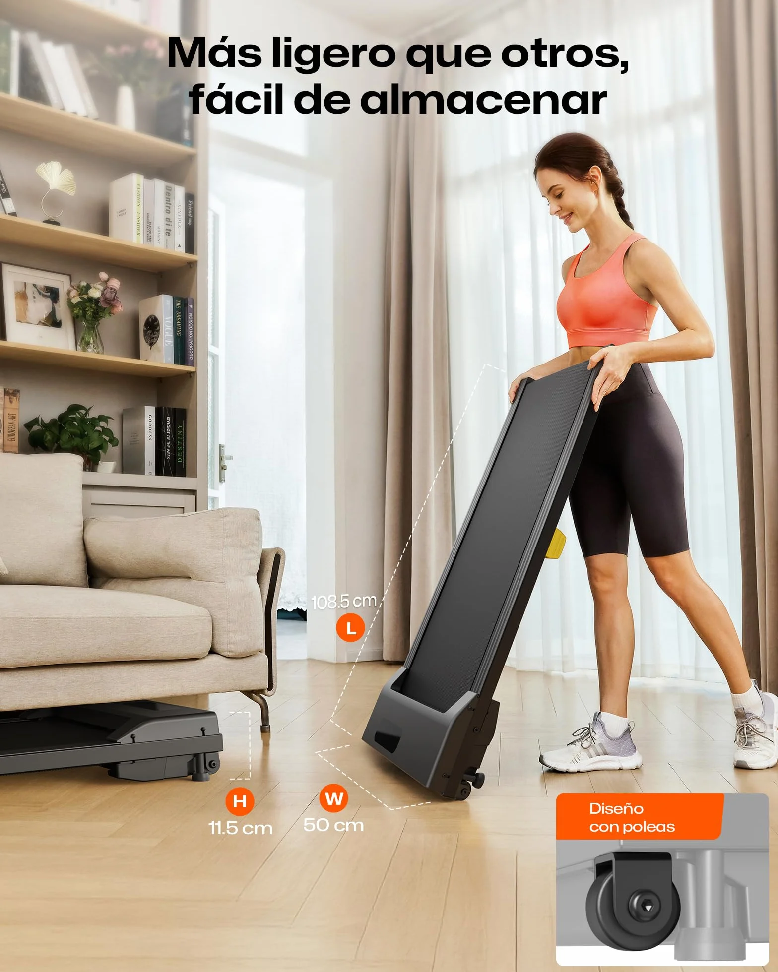 UREVO Almohadilla 9% Inclinada Cinta de Correr, Walking Pad mit Sechs-Punkt-Stoßdämpfung, Cinta de Correr Debajo Escritorio, para Hogar y Oficina, 2.5HP Cinta de Andar 1-6 KM/H