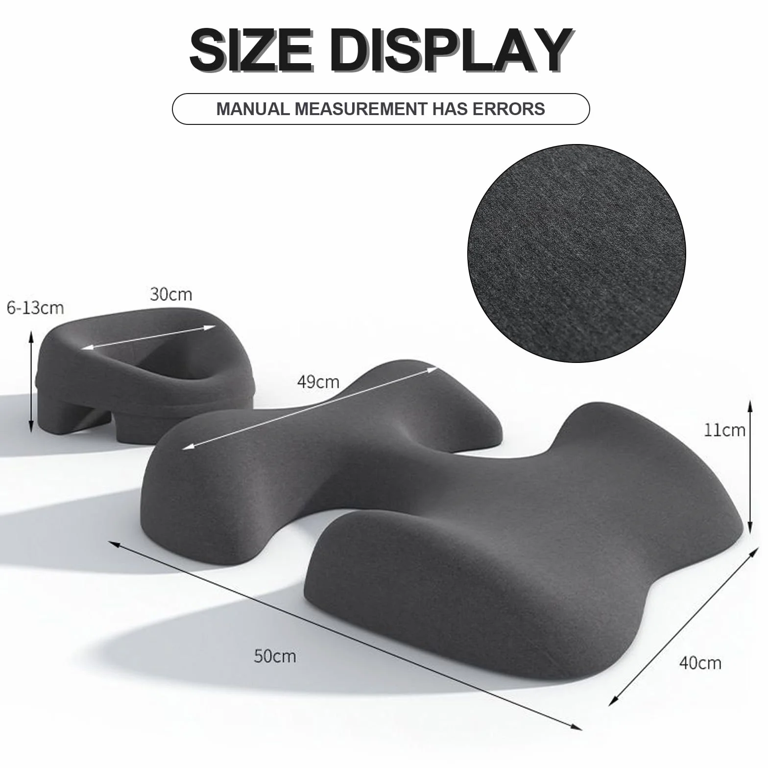 Almohada de Masaje Boca Abajo, Almohada para Dormir con Soporte para el Pecho y la Cara, Viene con una Funda extraíble y Lavable para SPA, Dormir, Black