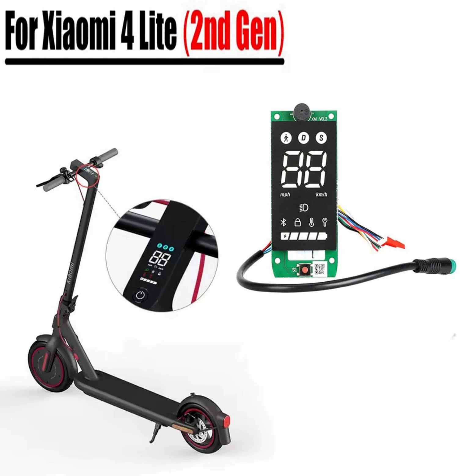 Scooters eléctricos para Xiaomi 4 Lite 2nd Scooters eléctricos, tablero de circuito y cubierta de panel de visualización