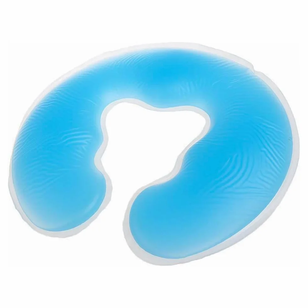 Silicon U-Shape SPA Pillow Gel Face Pad Cojín de Masaje para Cama de Belleza Azul 31 x 26 cm