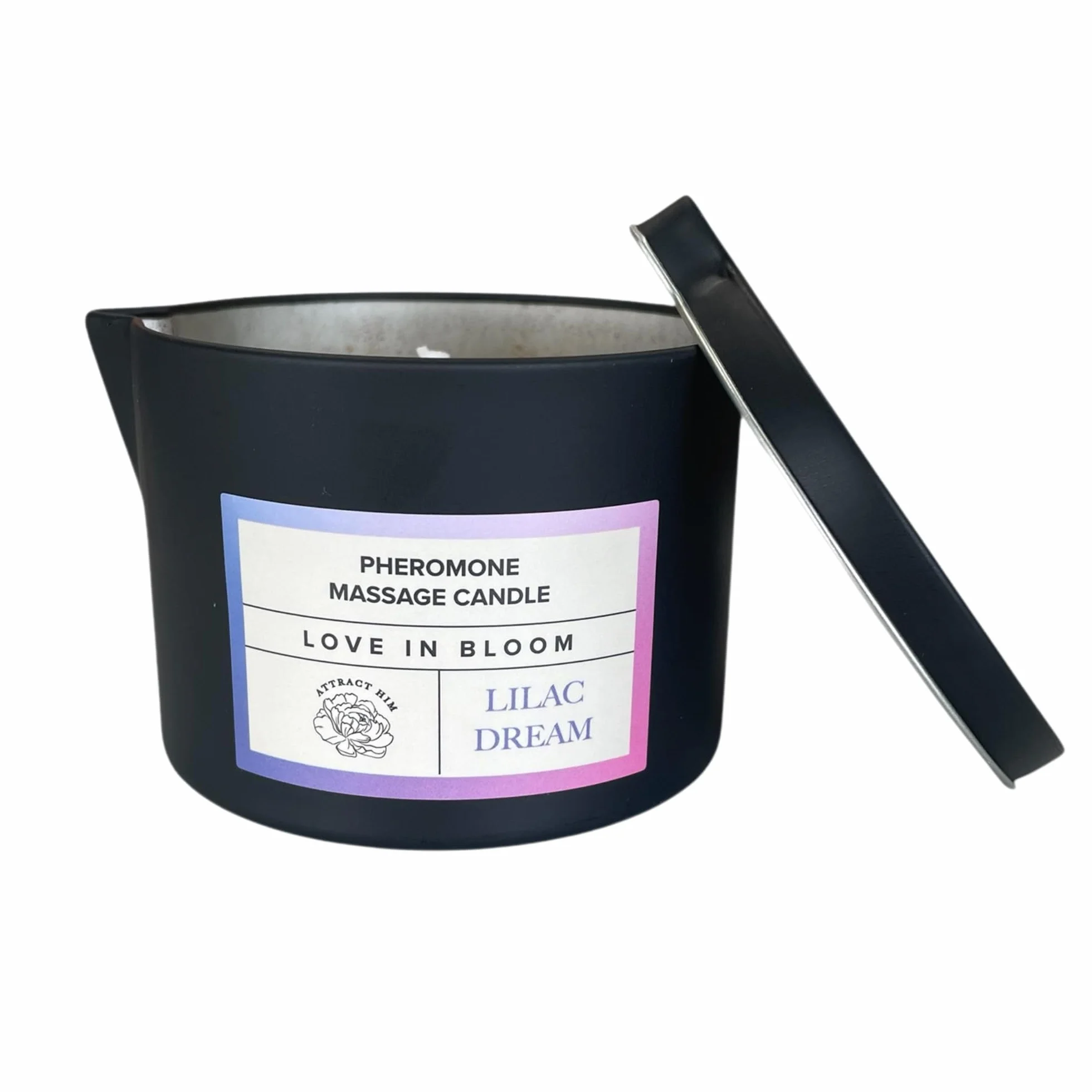 Eye of Love Lilac Dream Vela de masaje con feromonas aroma floral suave aceites naturales