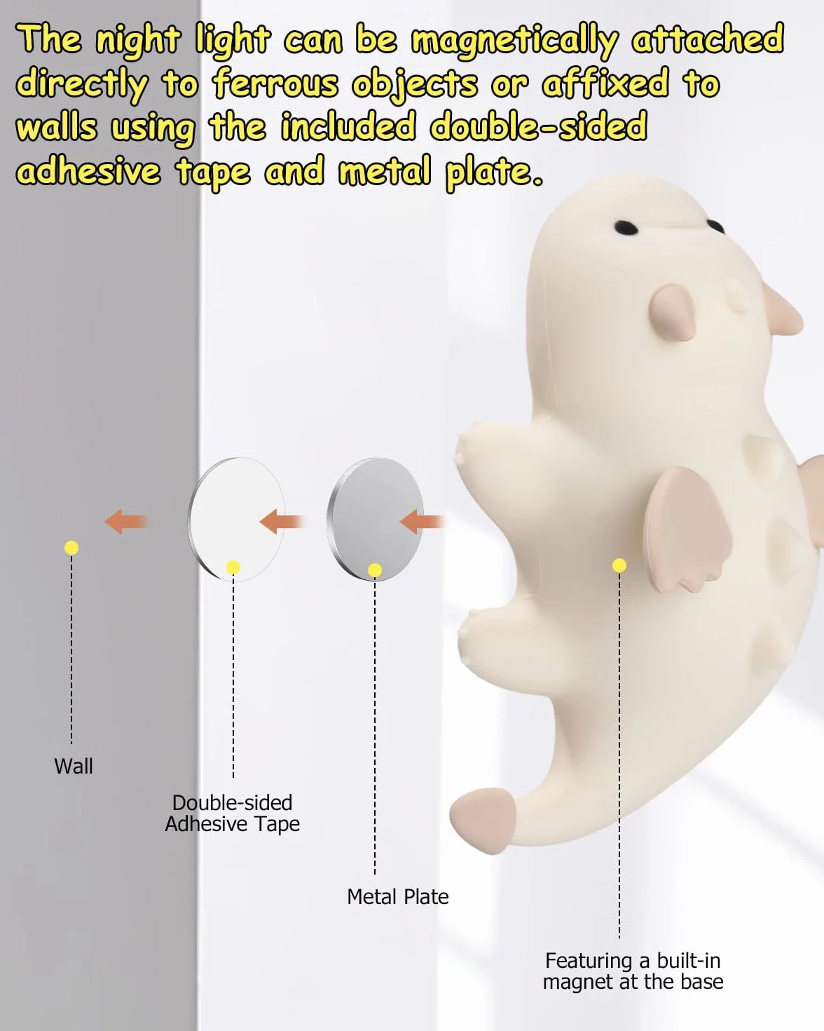 Luz Nocturna Infantil Control Táctil 3 Ajustes Regulables 7 Colores Cambiantes Recargable Lampara Bebe Noche