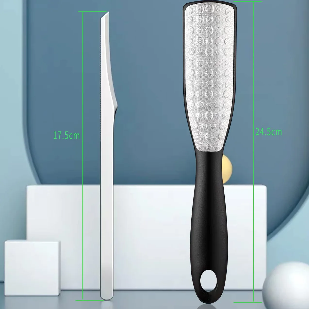 Lima de pie de acero inoxidable, corte láser de doble cara, impermeable y antioxidante