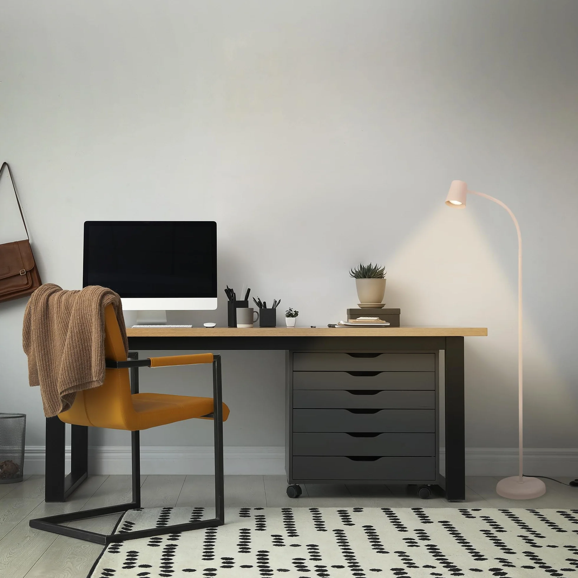 Briloner Lámpara de Pie LED Giratoria 127.5cm Luz Lectura Beige