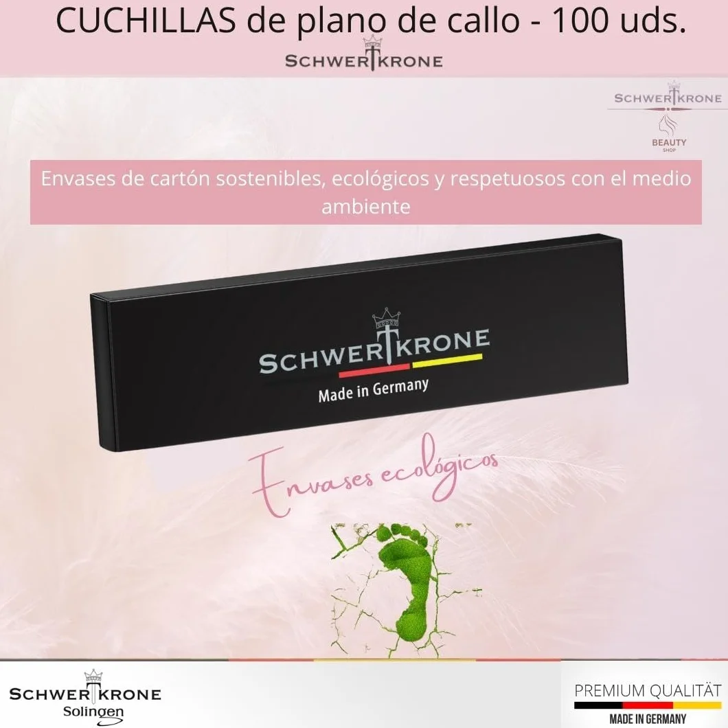 Schwertkrone Cuchillas de cepillo para callos 100 piezas