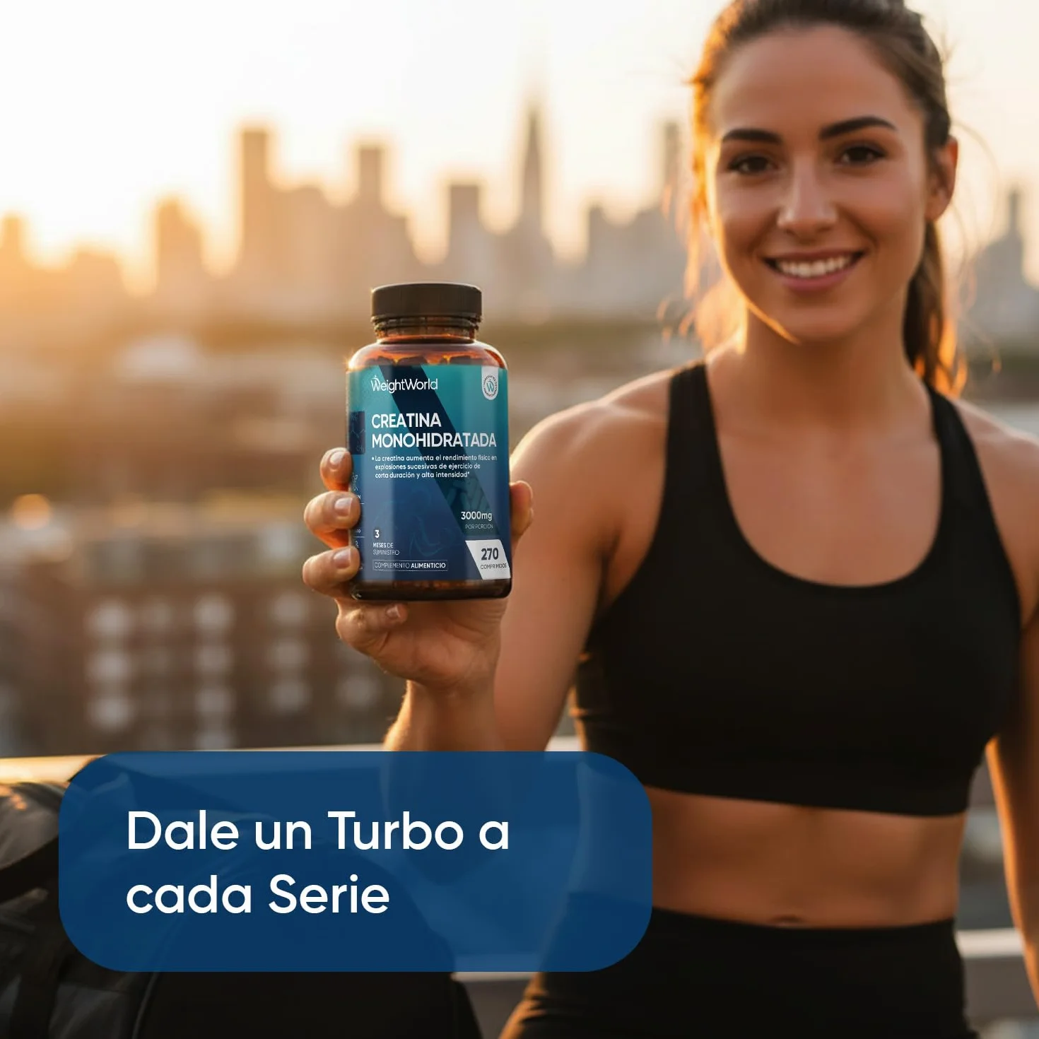 Creatina Monohidratada 3000mg 270 Comprimidos 3 Meses Suplemento Deportivo Vegano Sin OGM