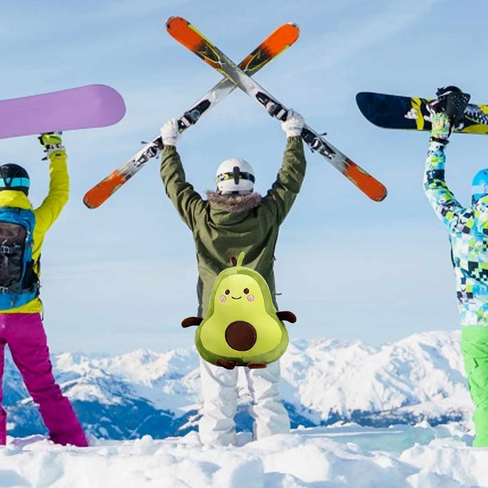 Patines de Patinaje, Almohadillas de esquí de Aguacate | almohadillas de esquí ergonómicas de dibujos animados, almohadillas de protección de patines cómodas, almohadillas de patín d