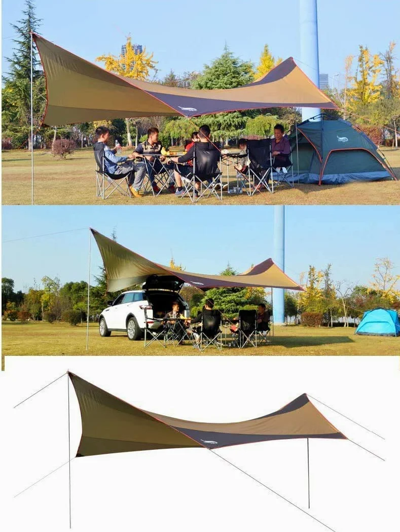 TentHome - Toldo de camping ligero con postes y 2 bolsas de arena para 5-8 personas