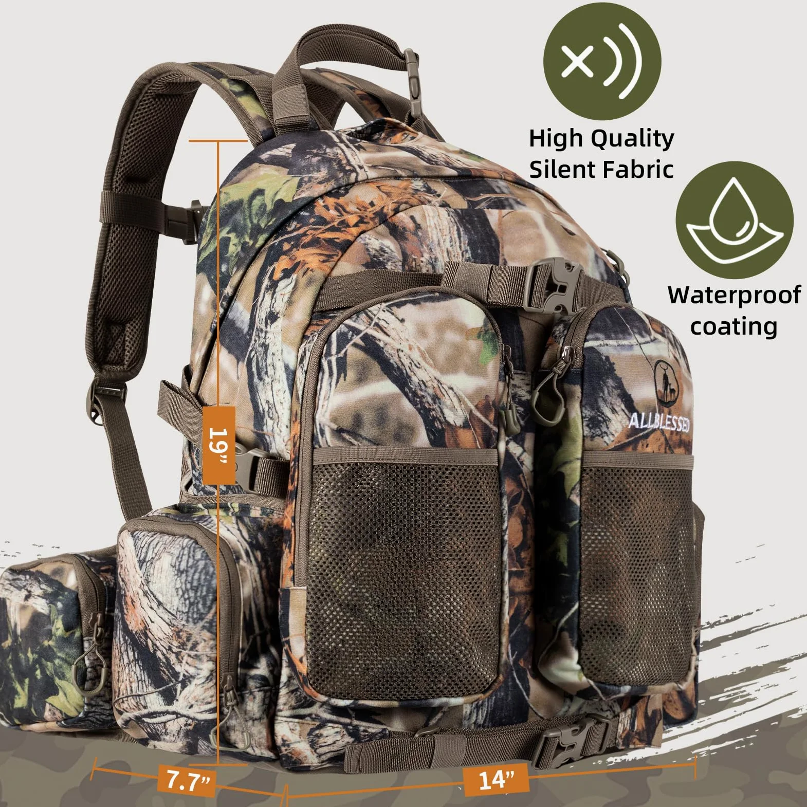 Mochila de caza para hombre, impermeable, camuflaje, paquete de caza, regalos de caza para hombres, equipo de caza, paquete de día de caza