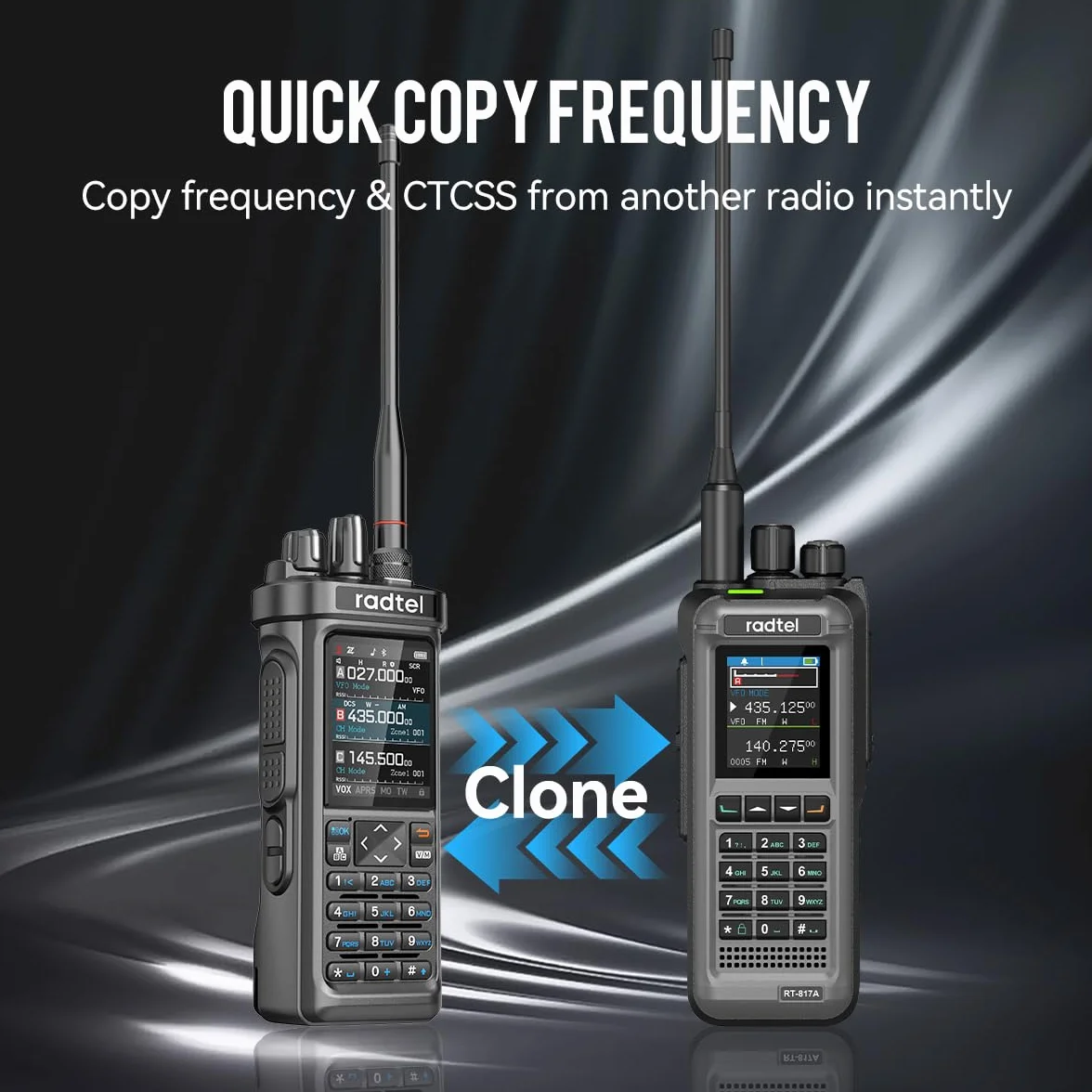 Radtel RT-950 10W Radio de Mano bidireccional de Largo Alcance, recepción Am/FM/CB/SW/MW/LW, GPS/APRS, programación inalámbrica Bluetooth, NOAA, analizador de Espectro (con Cable de programación)