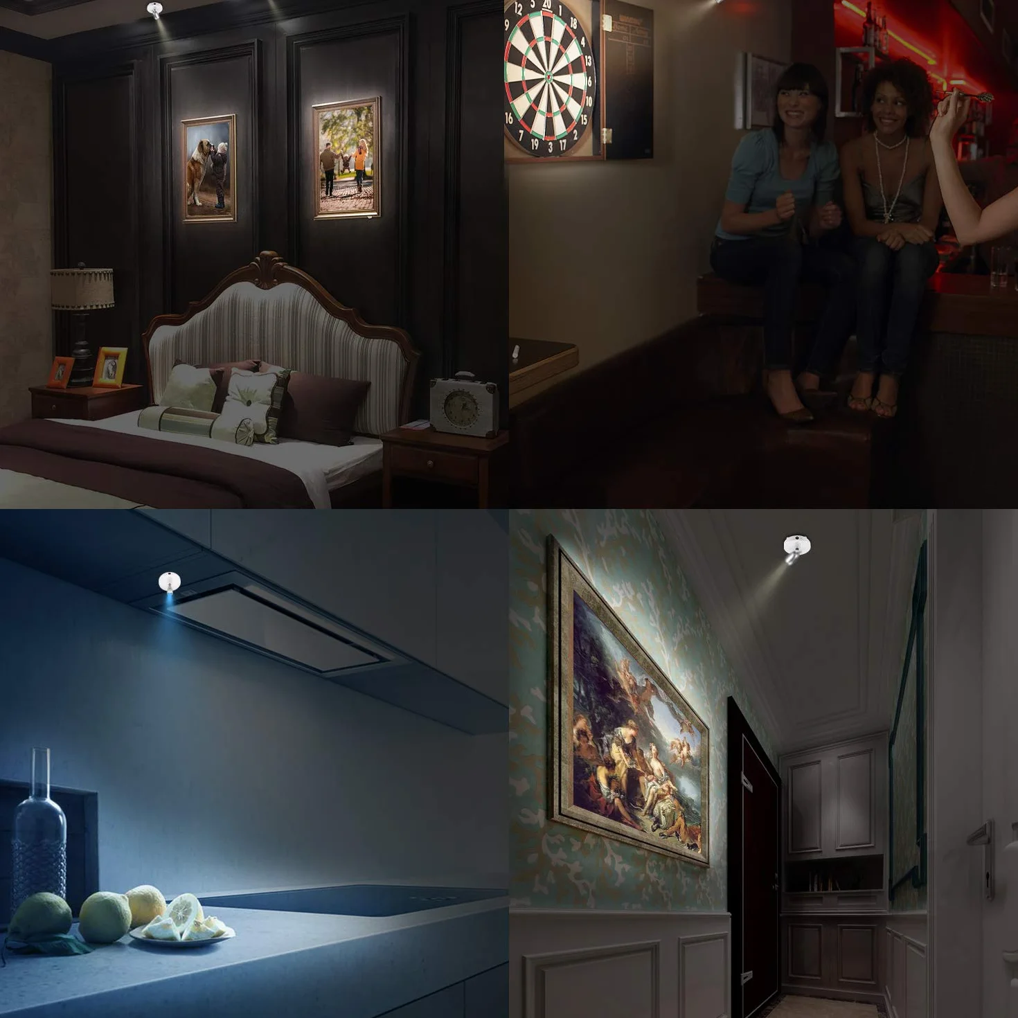 HONWELL Foco LED inalámbrico 12 colores con control remoto, luz de acento ajustable para pared