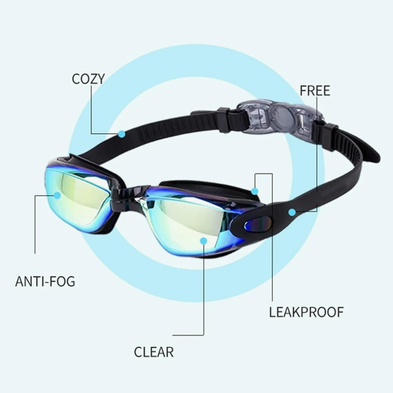 Gafas de natación profesionales Para Deportes | Hombres Mujeres impermeables antivaho piscina gafas de natación for adultos gafas de agua ajustables