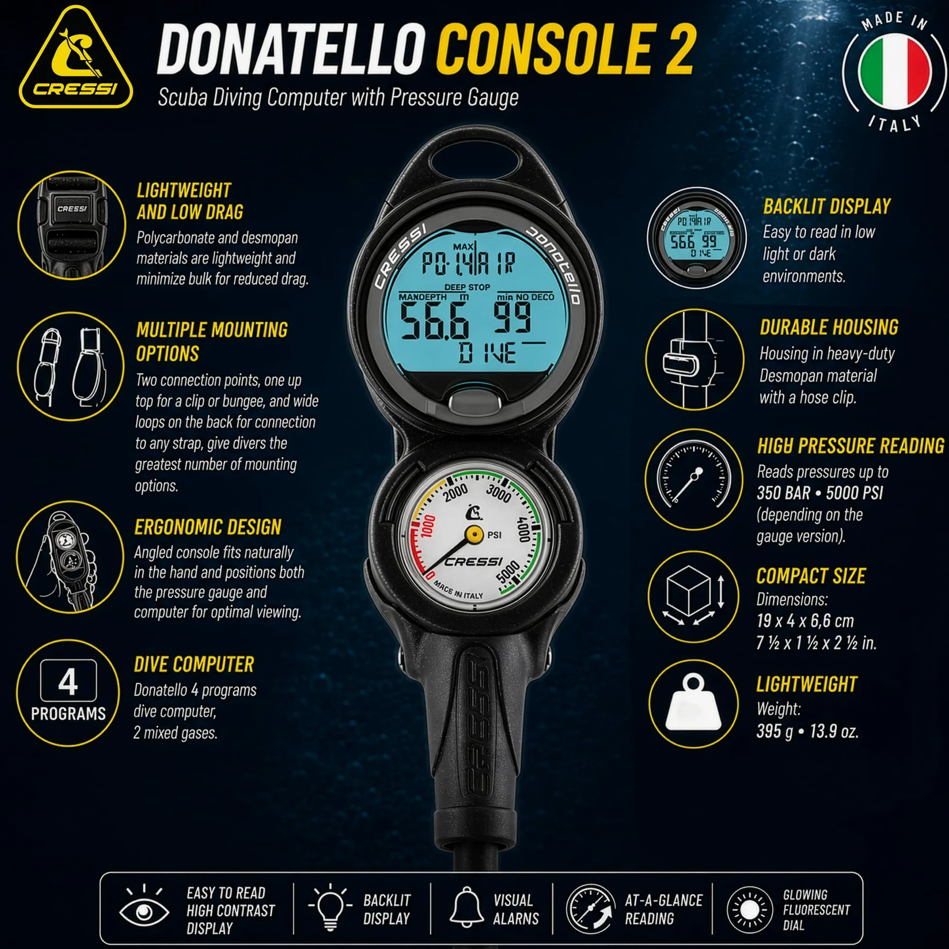 Cressi Donatello Console 2 PSI