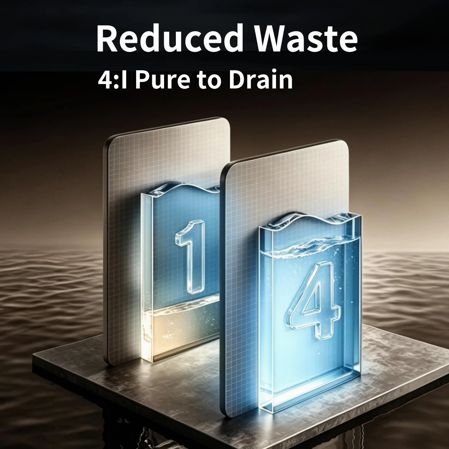 Waken - Filtro de agua de ósmosis inversa eléctrico, sistema de filtración de agua UV, visualización TDS en tiempo real, sin BPA, PFAS, plomo y reducción TDS (azul zafiro) (gris platino)